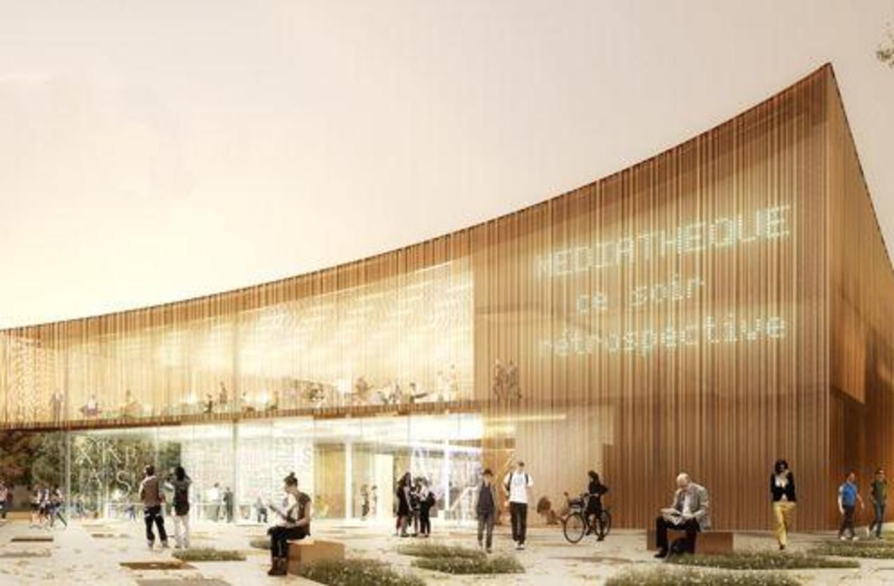 <b></b> La nouvelle médiathèque, située en plein cœur du quartier des Aunettes à Sainte-Geneviève-des-Bois sera inaugurée en 2019.
