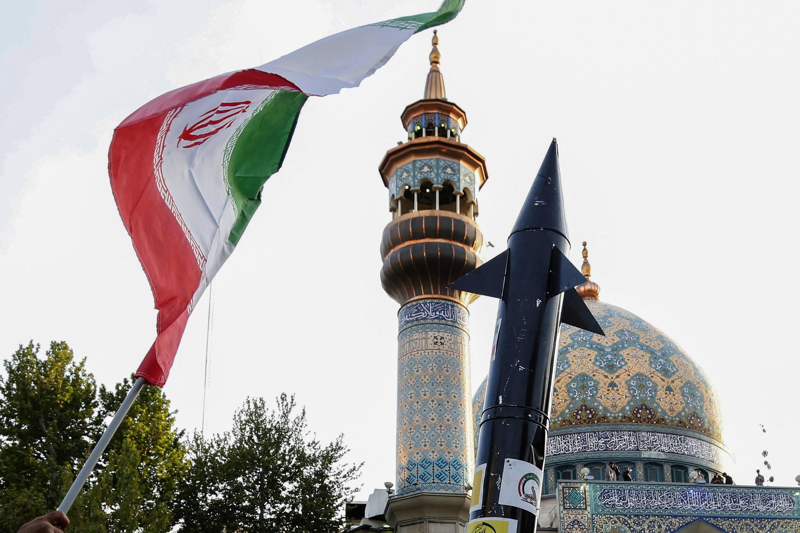 Des célébrations de l'attaque contre Israël ont été organisées à Téhéran (ici la place Palestine) le 15 avril. AFP/ATTA KENARE