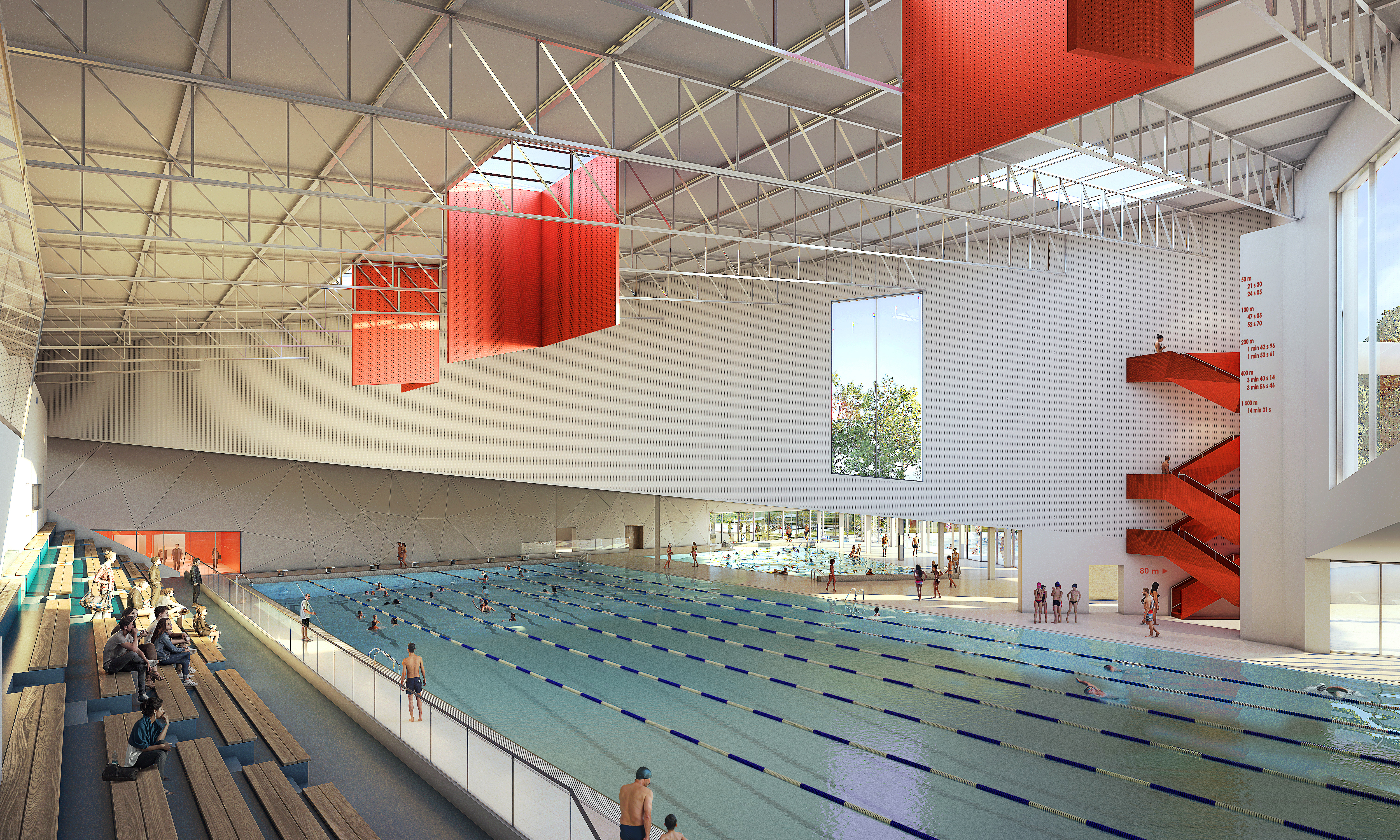 La piscine municipale de Colombes (ici un visuel d'architectes) deviendra bassin d’entraînement pour les JO de Paris cet été. Ville de Colombes