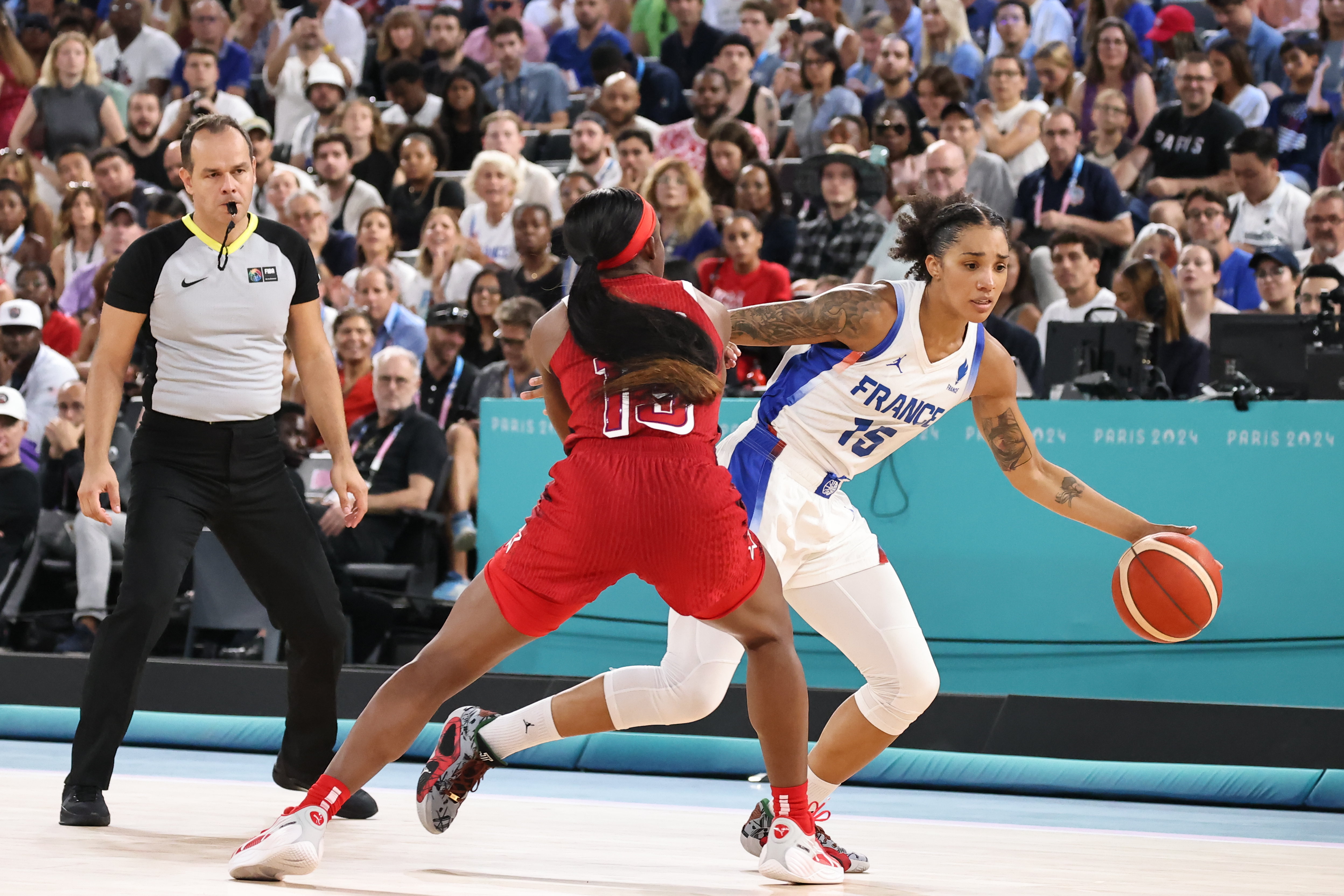 Les Françaises ont perdu d'un petit point en finale Olympique contre les Américaines (67-66), le 11 août. LP/Frédéric Dugit