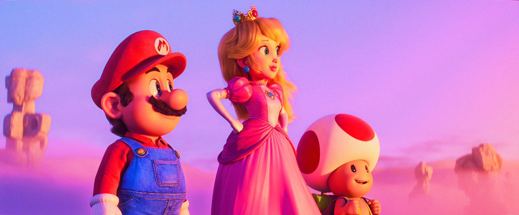 Le film d’animation « Super Mario Bros. », sur les écrans le 5 avril, met en scène tous les personnages clés de l’univers créé par Nintendo, comme la princesse Peach et Toad, le champignon humanoïde. NINTENDO/UNIVERSAL STUDIOS