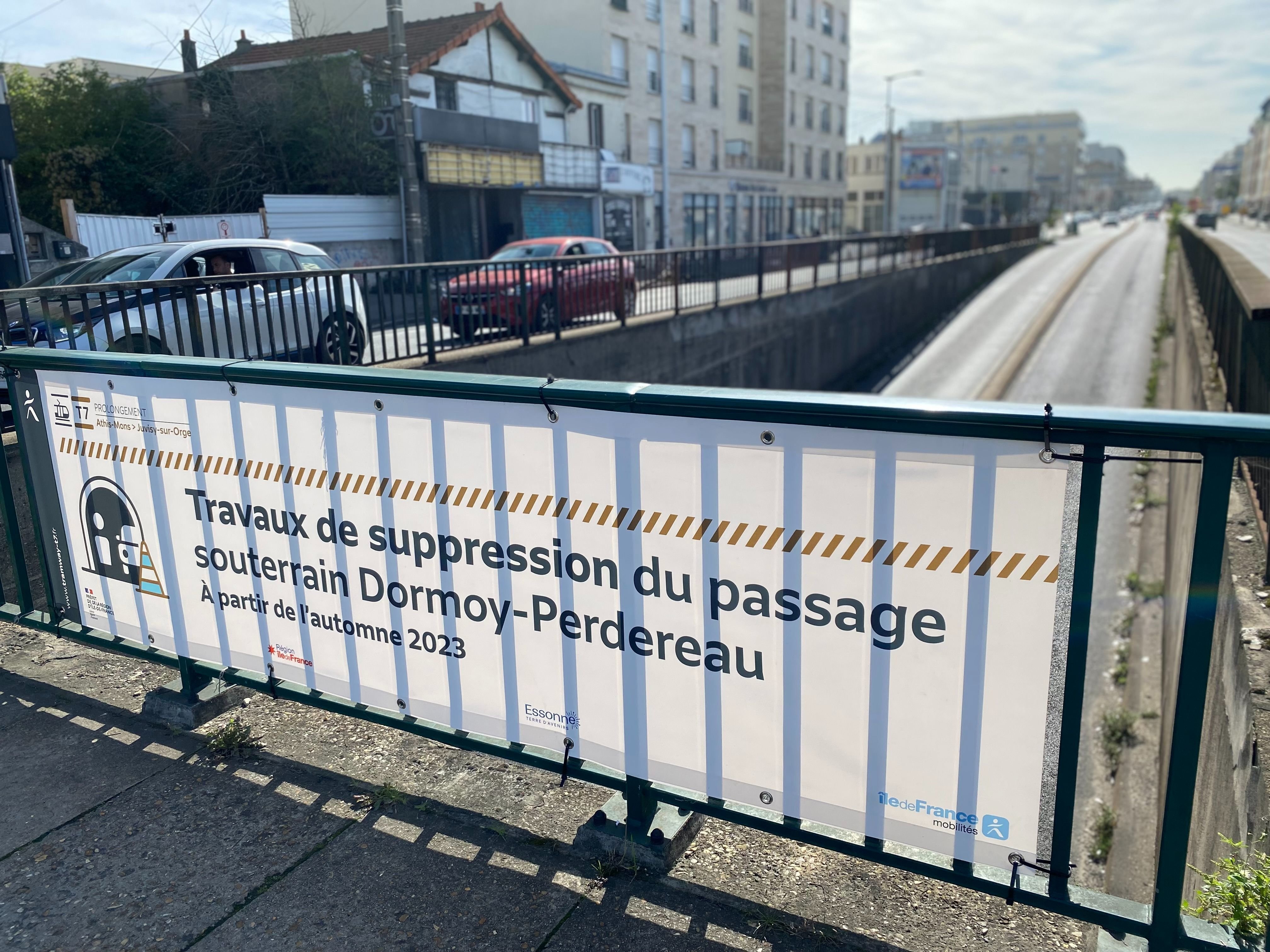 Athis-Mons (Essonne), ce lundi 2 octobre. Dès cette semaine, les passages souterrains Dormoy-Perdereau et Belle-Étoile vont être condamnés pour permettre le passage du T7 au centre de la N7. LP/Victoire Haffreingue-Moulart
