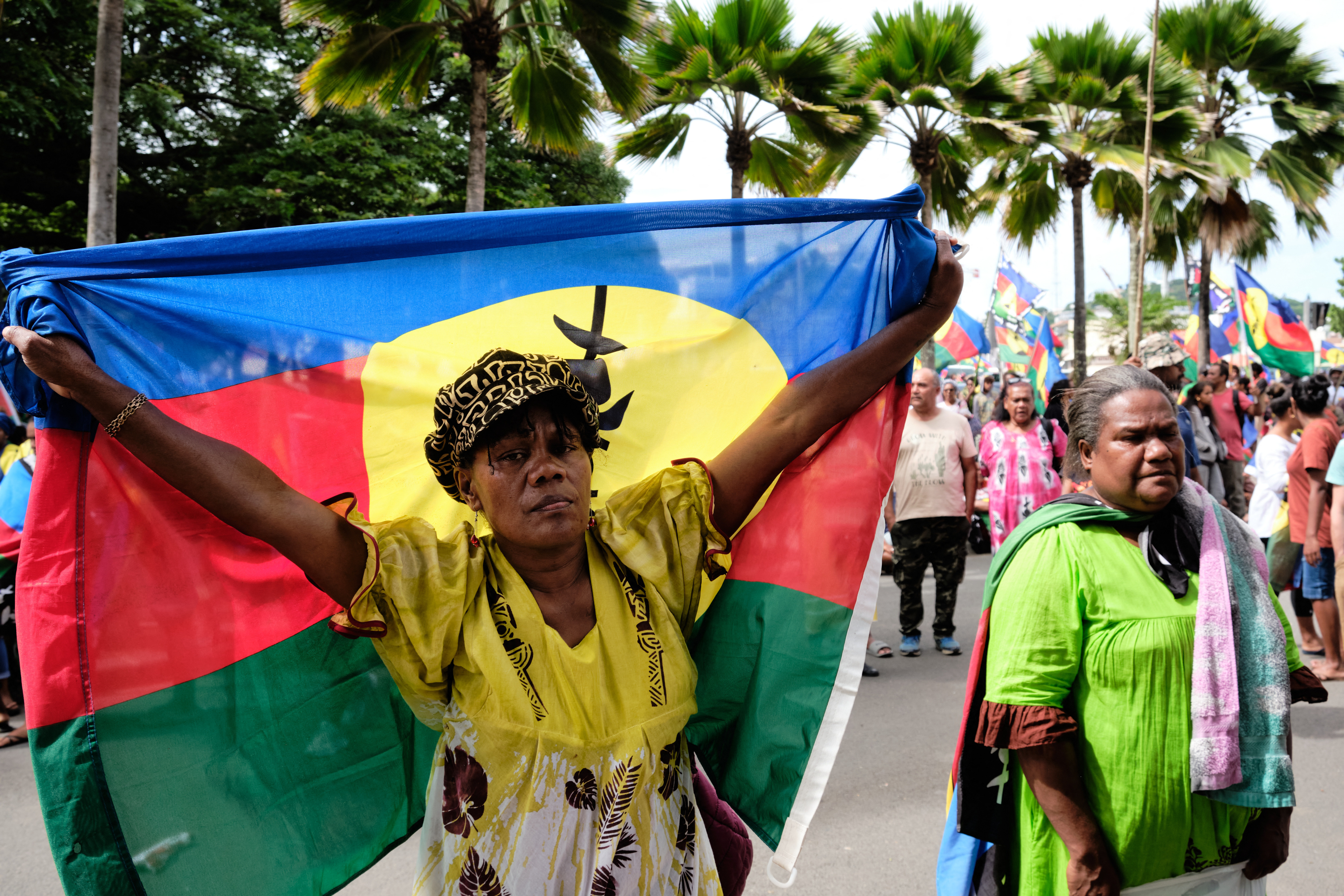 Les indépendantistes estiment que la réforme du corps électoral risque de marginaliser « encore plus le peuple autochtone kanak » en Nouvelle-Calédonie.  AFP/Theo Rouby
