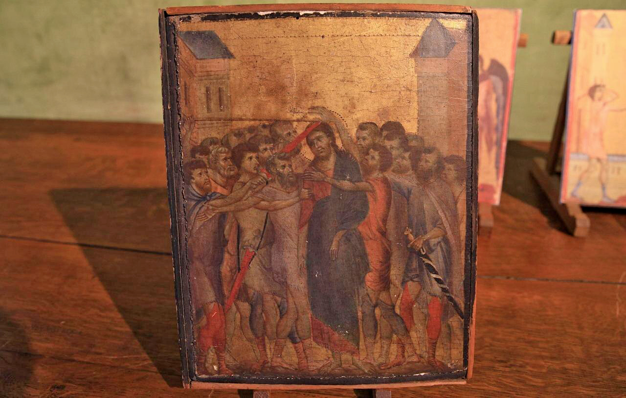 «La Dérision du Christ», également appelé « le Christ moqué », du peintre florentin Cimabue, actif de 1272 à 1302, est une pièce majeure de l’histoire de la peinture. LP/Olivier Lejeune