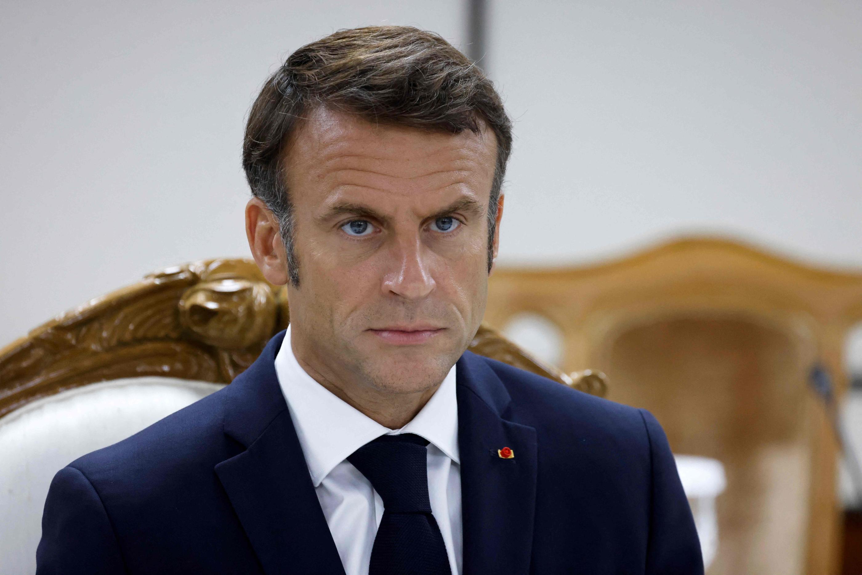 Emmanuel Macron a affirmé vendredi que l'ambassadeur français au Niger était "pris en otage". AFP / Ludovic Marin
