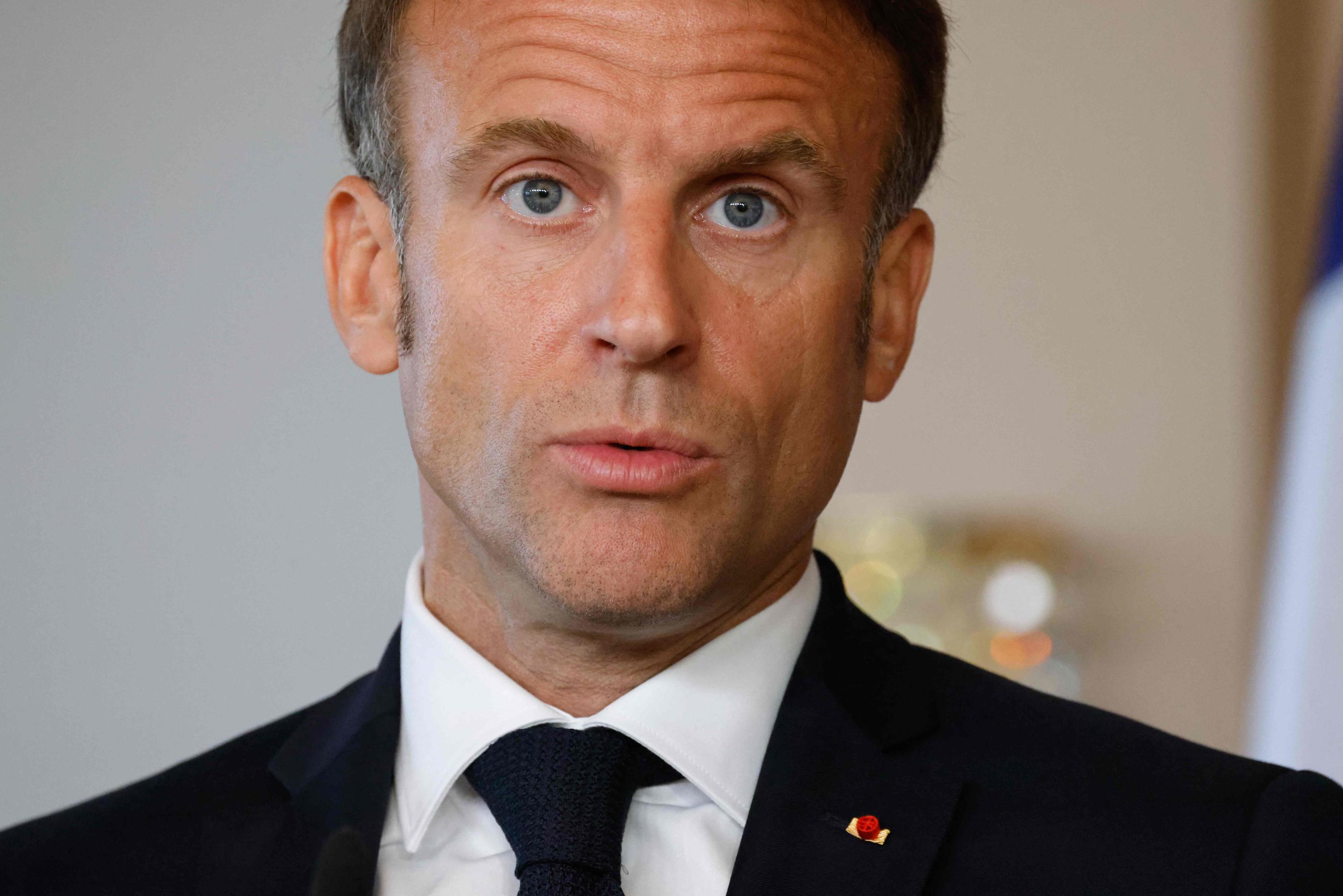 Emmanuel Macron (ici le 10 octobre) fera le point avec les chefs de partis sur la situation en Israël, notamment celle des Français résidants ou en vacances sur place. AFP/Ludovic Marin