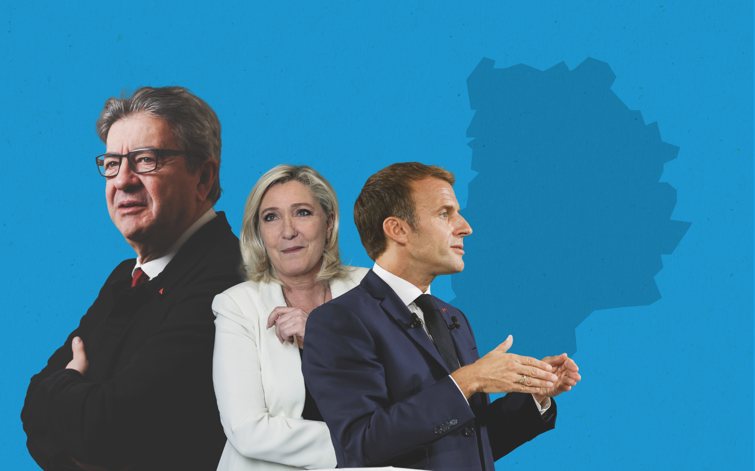 Le président sortant est devancé  de 5507 voix par le leader de la France Insoumise. La présidente du Rassemblement national recule à la troisième place. Datagif pour Le Parisien