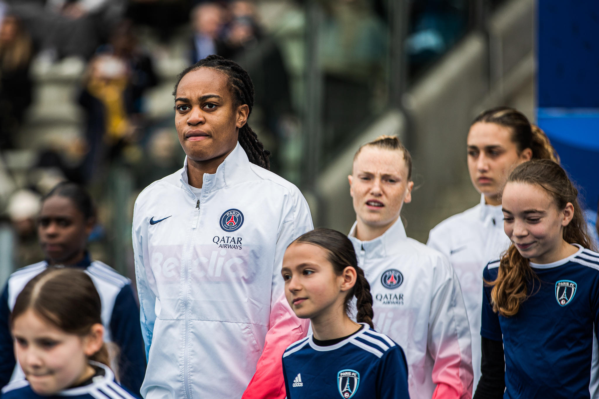 Marie-Antoinette Katoto, ici en mars lors du match de Coupe face au PFC, reste le symbole de la formation du PSG et des talents dénichés en Île-de-France. Icon Sport/Thomas Proisy
