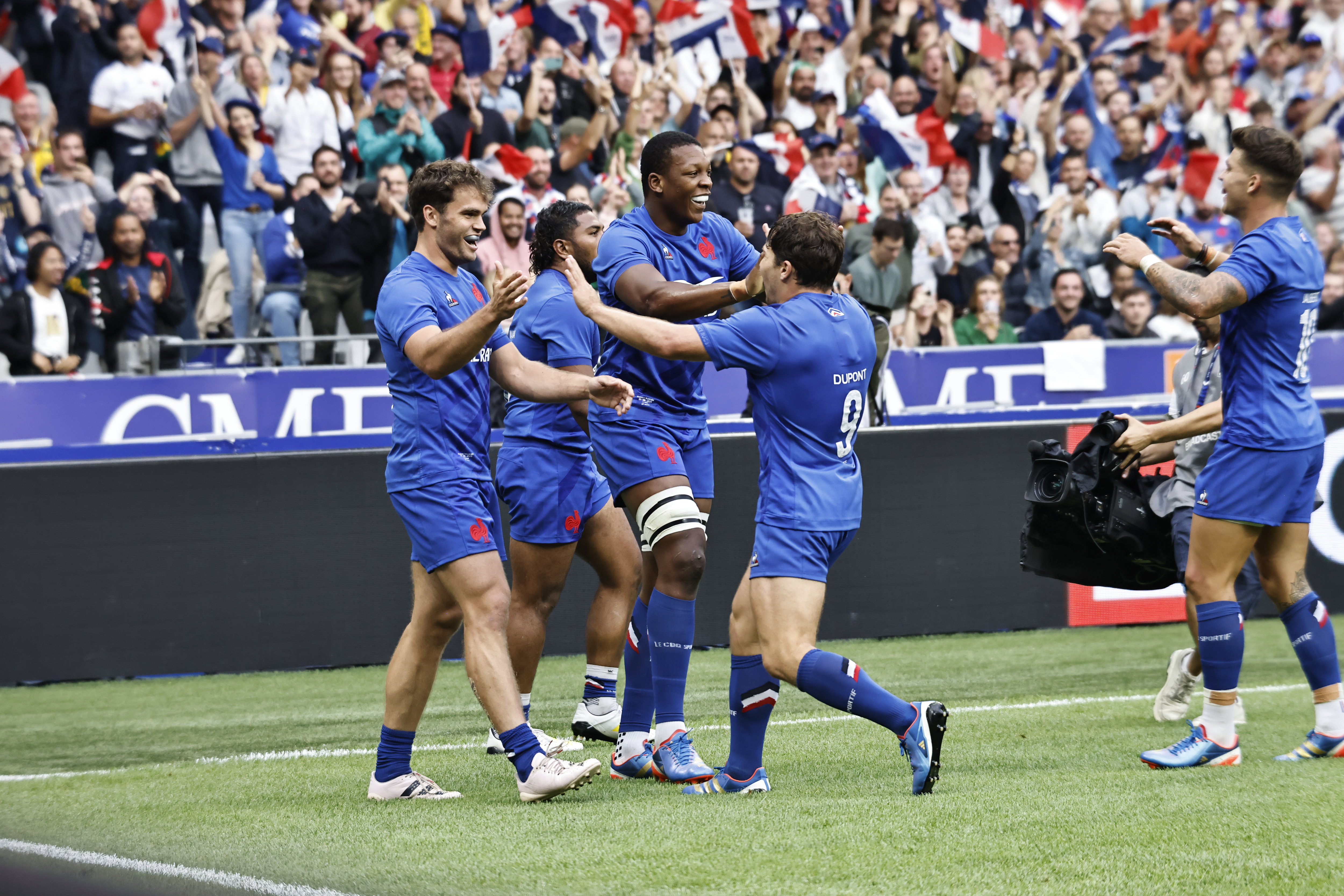 La joie des Bleus vainqueurs de leur dernier match de préparation. Photo LP/Olivier Corsan.