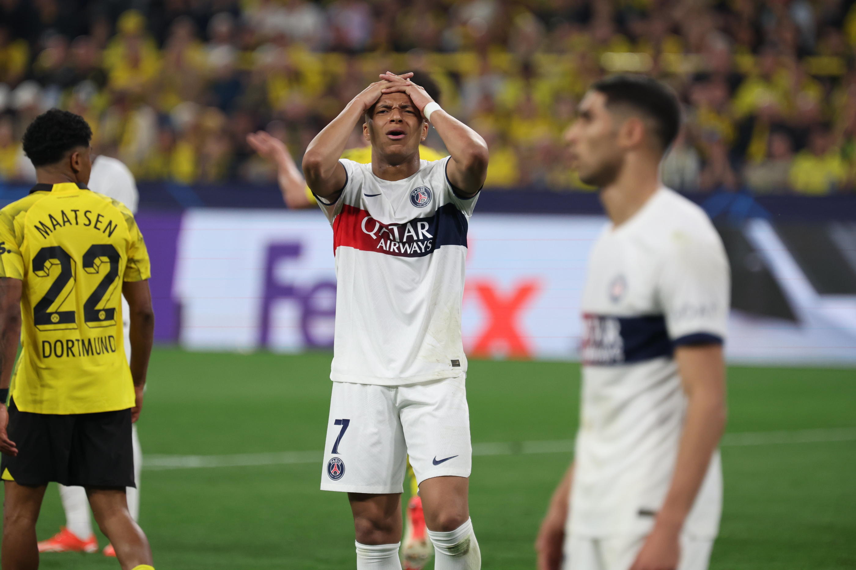 Les Parisiens de Kylian Mbappé ont raté leur demi-finale aller de Ligue des champions à Dortmund (1-0). Tout se jouera mardi au Parc des Princes. LP/Arnaud Journois