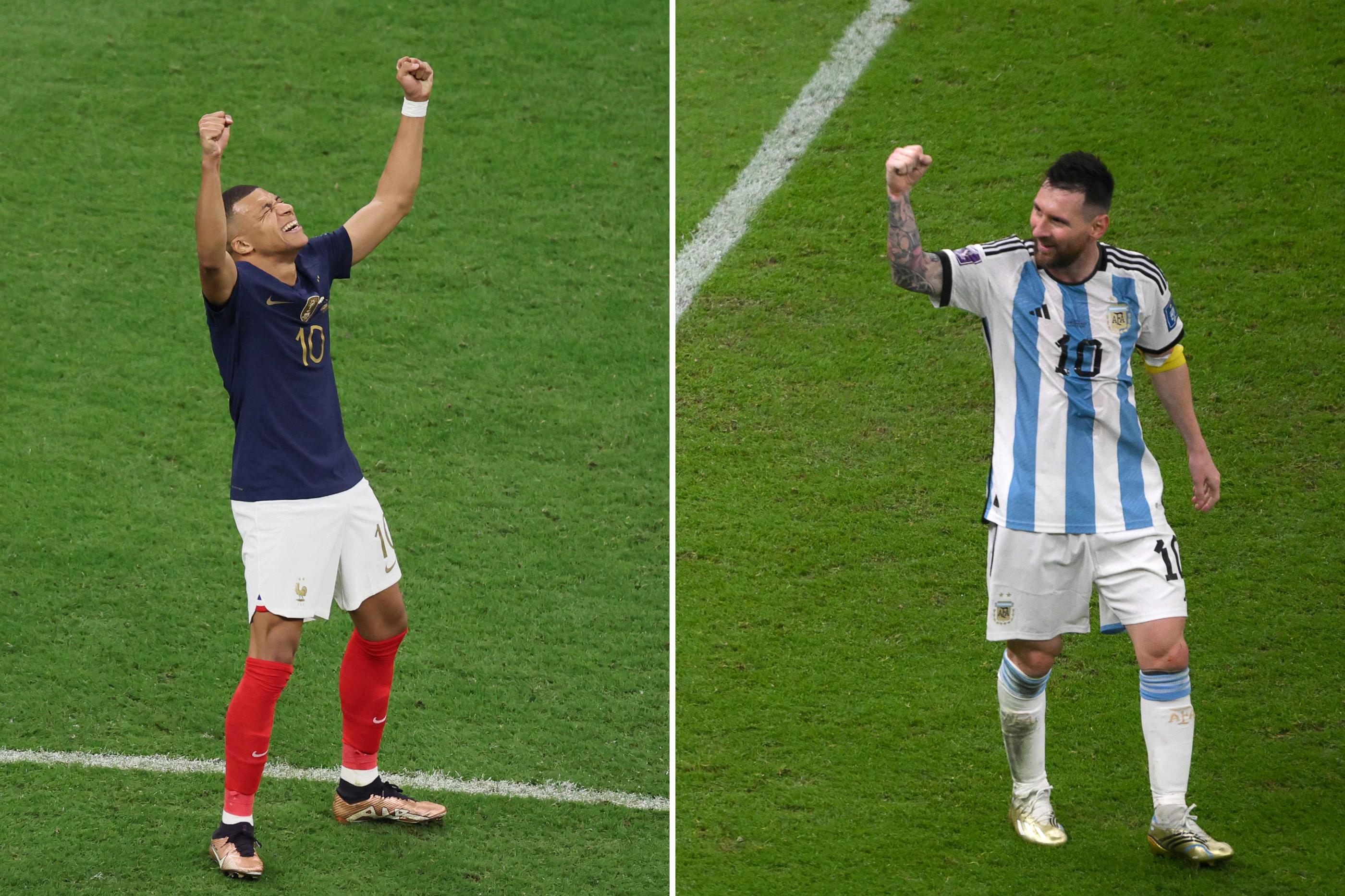 Mbappé et Messi seront les deux acteurs stars de la finale de la Coupe du monde. AFP/Jack Guez et Paul Ellis