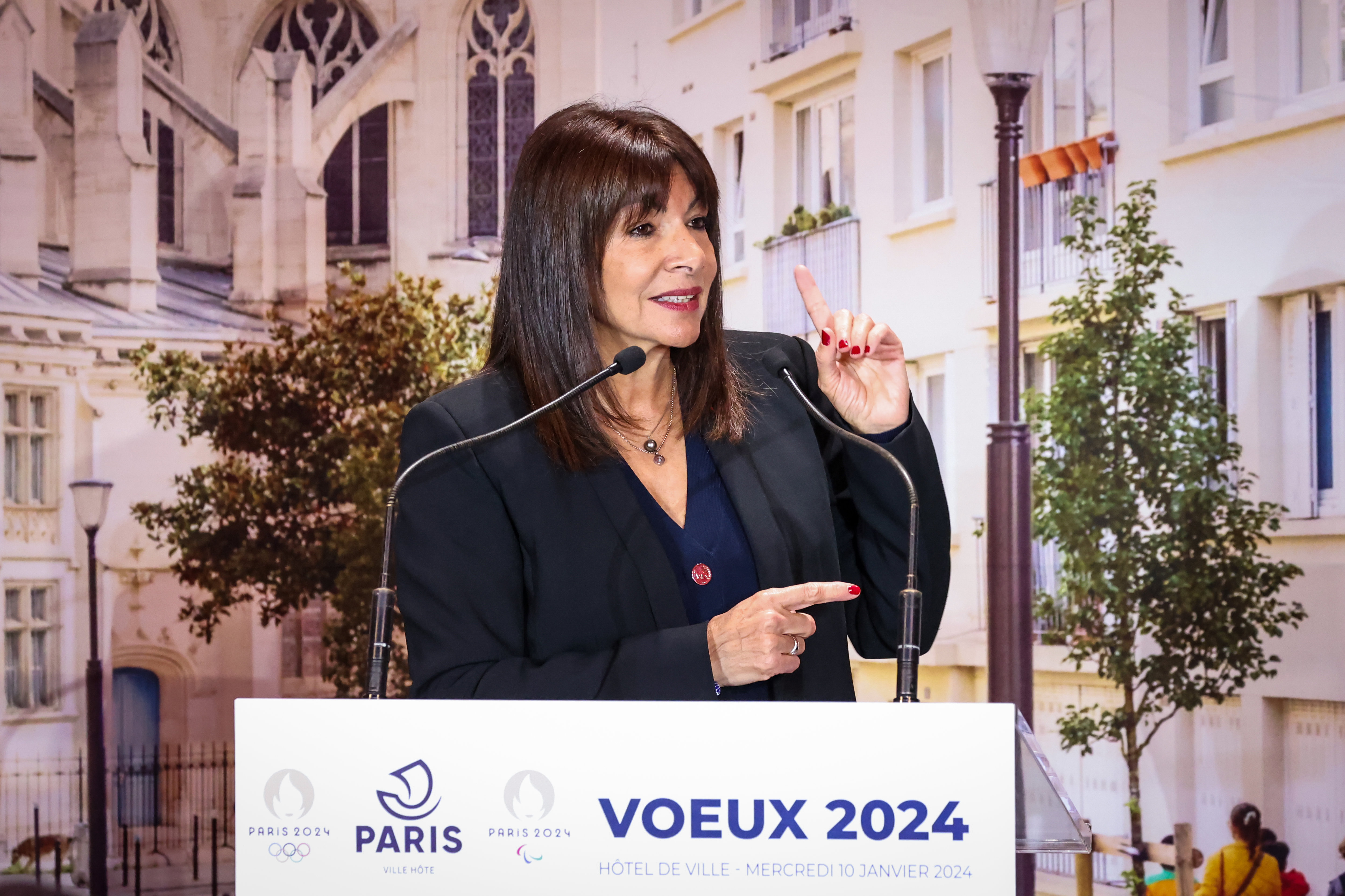 La maire (PS) de Paris Anne Hidalgo a présenté ses vœux ce mercredi 10 janvier à l'Hôtel de Ville. LP/Fred Dugit