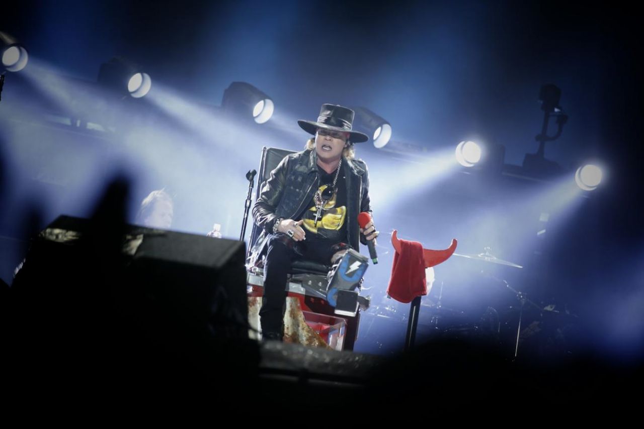 Axl Rose, leader du célèbre groupe de rock Guns N’ Roses. LP/Yann Foreix