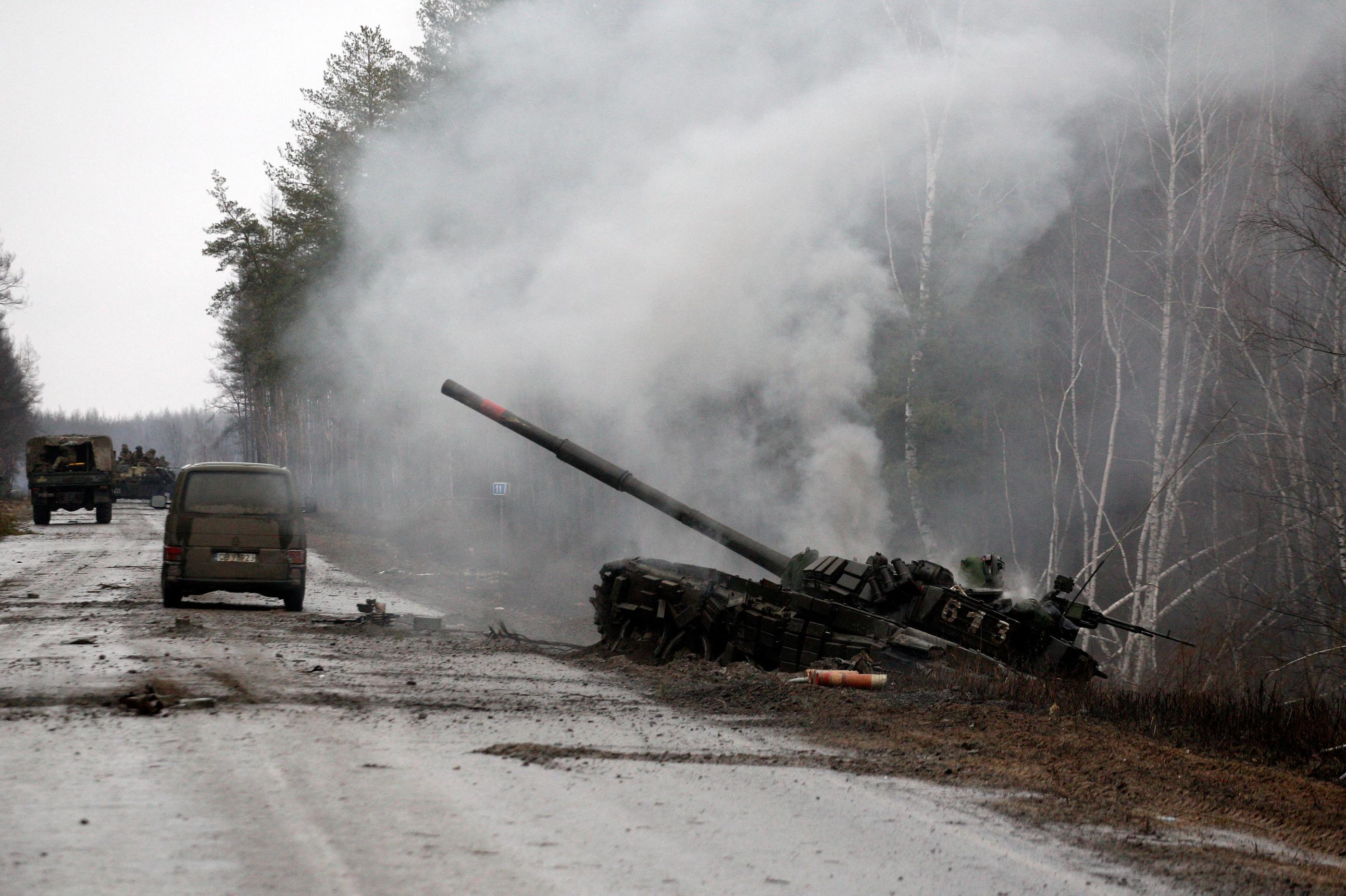 L'armée ukrainienne a détruit de nombreux véhicules militaires des forces russes. AFP/Anatolii Stepanov