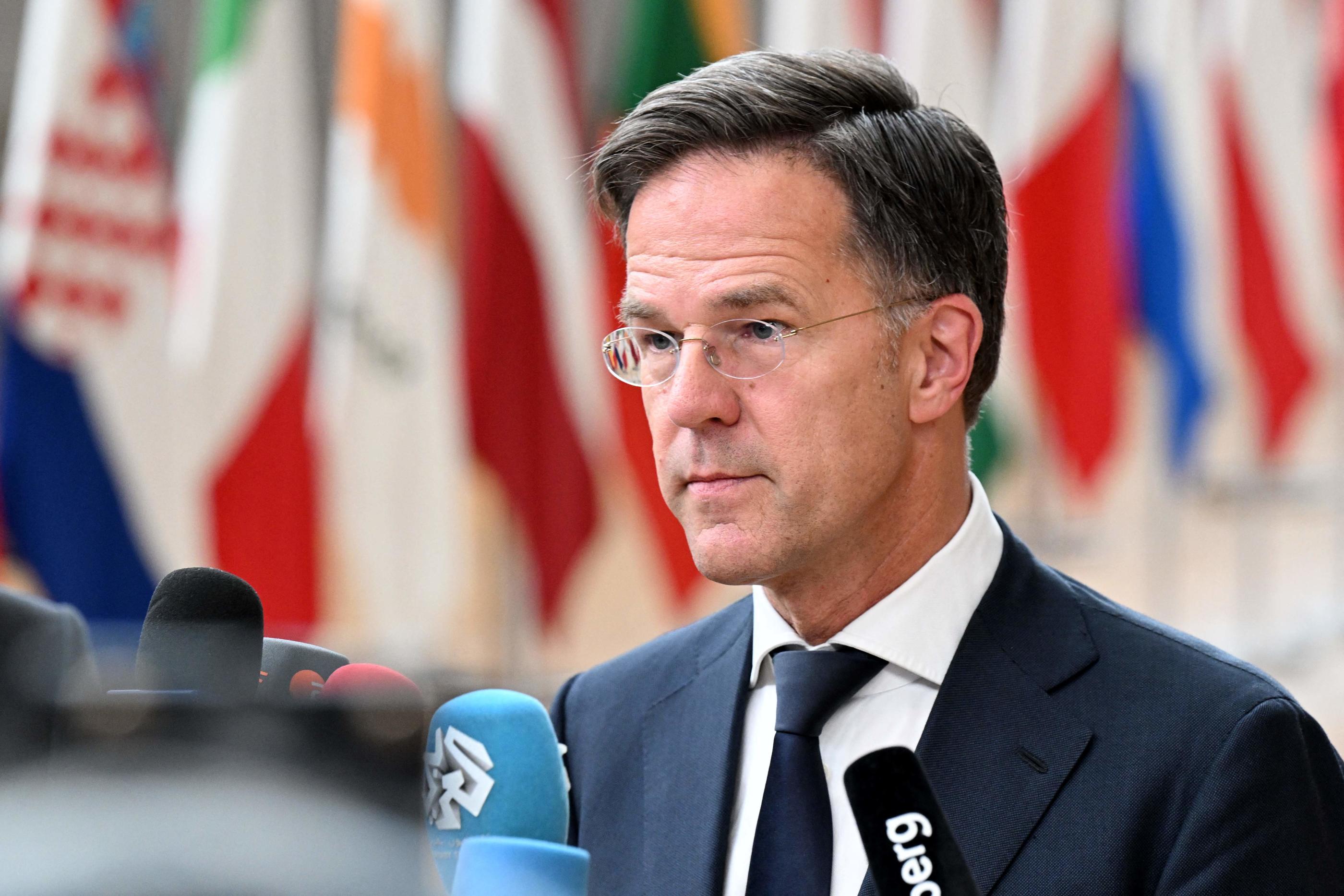 Mark Rutte, ancien Premier ministre des Pays-Bas, entrera en fonction en tant que secrétaire général de l'OTAN le 1er octobre 2024. AFP/Nick Gammon