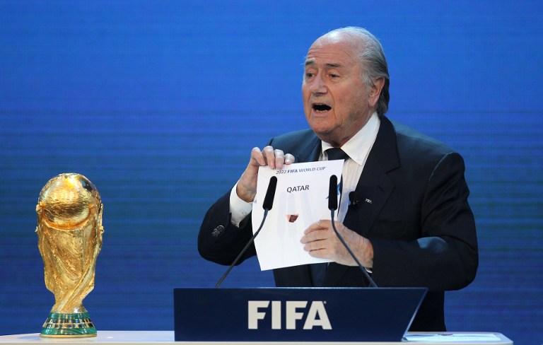L'ancien président de la Fifa, Sepp Blatter avait attribué la Coupe du monde 2022 au Qatar. Karim Jaafar/AFP