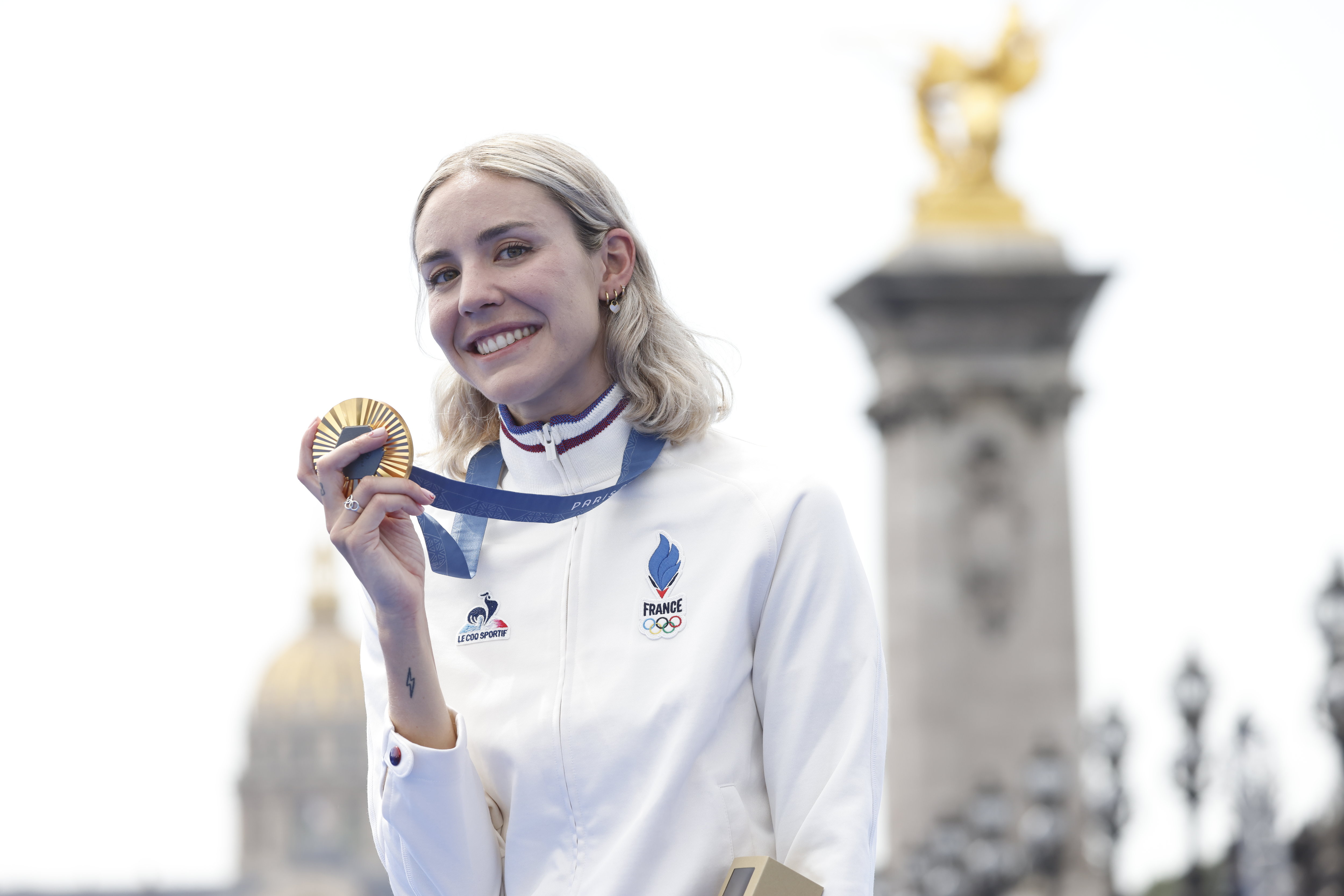 31/07/2024, Paris, France
Pont Alexandre III
JO Paris 2024 JEUX OLYMPIQUES PARIS 2024
TRIATHLON
Photo : LP / Olivier Corsan 
Cassandre Beaugrand