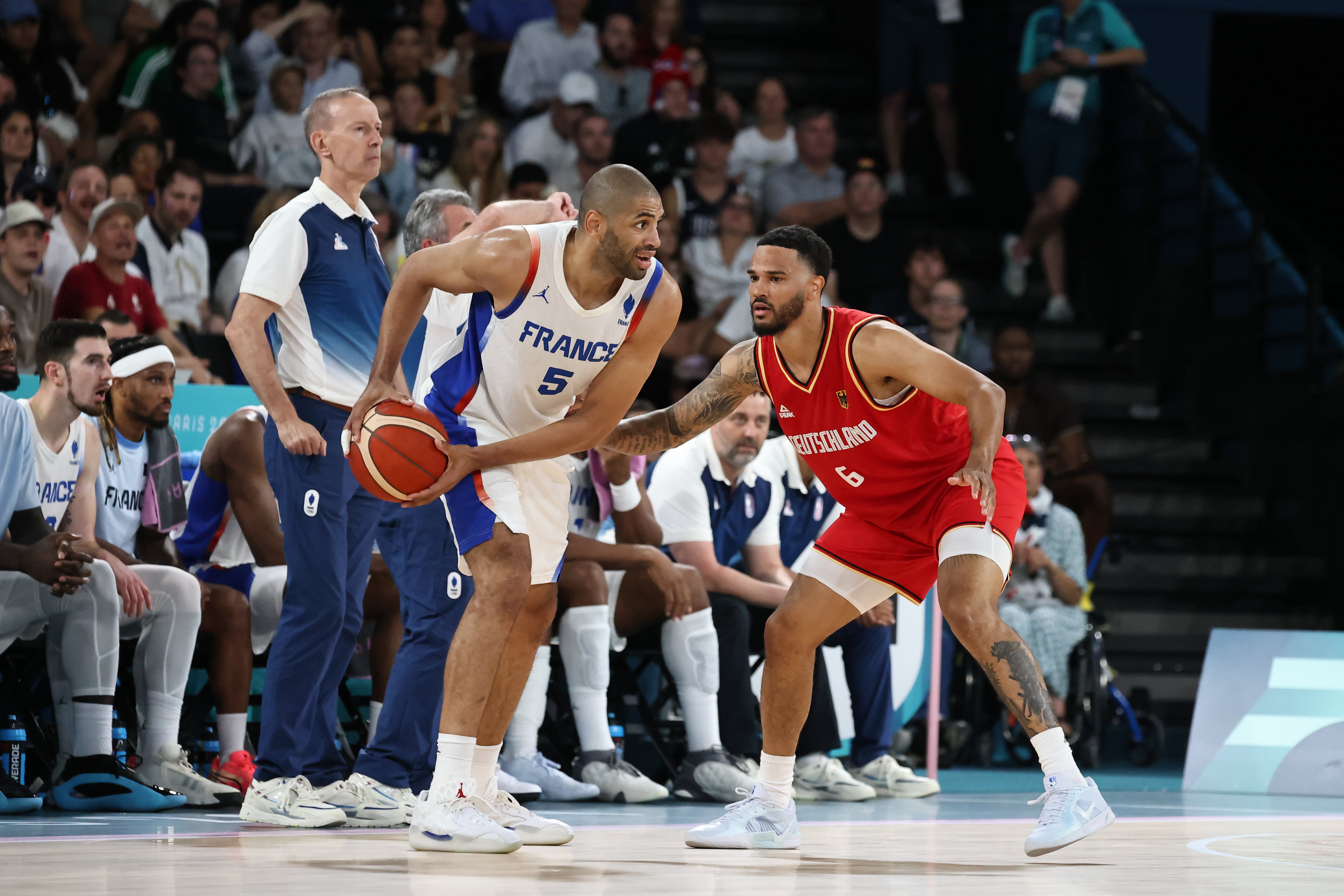 Nicolas Batum lors de la demi-finale Allemagne-France LP / Fred Dugit