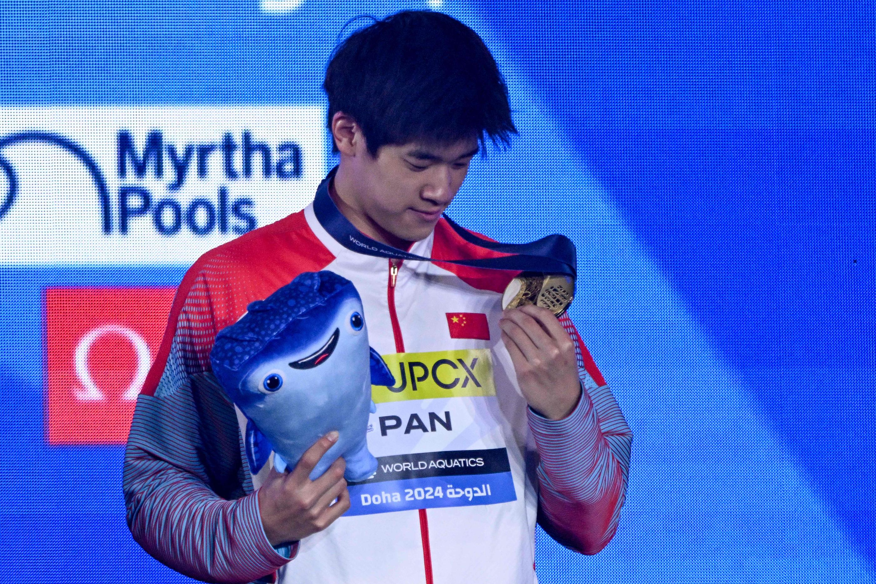 Après l'or mondial, Pan Zhanle vise désormais le même métal aux Jeux olympiques. Sébastien Bozon/AFP