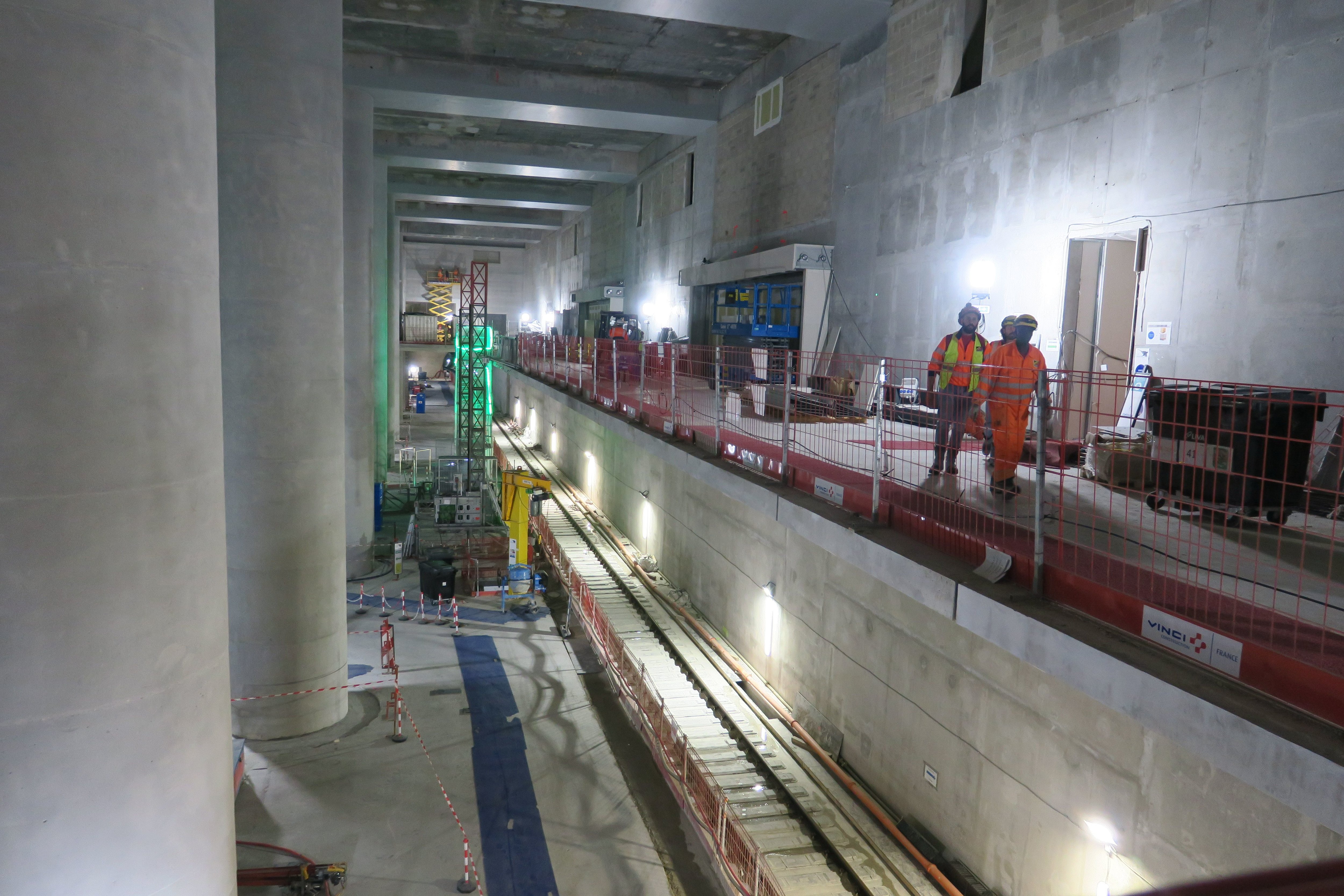 La Défense, juin 2022, Les travaux de la future gare du prolongement du RER E ont commencé il y a plus de six ans, Un incendie s’est déclaré au neuvième sous-sol sans faire de victime. LP/J.V.