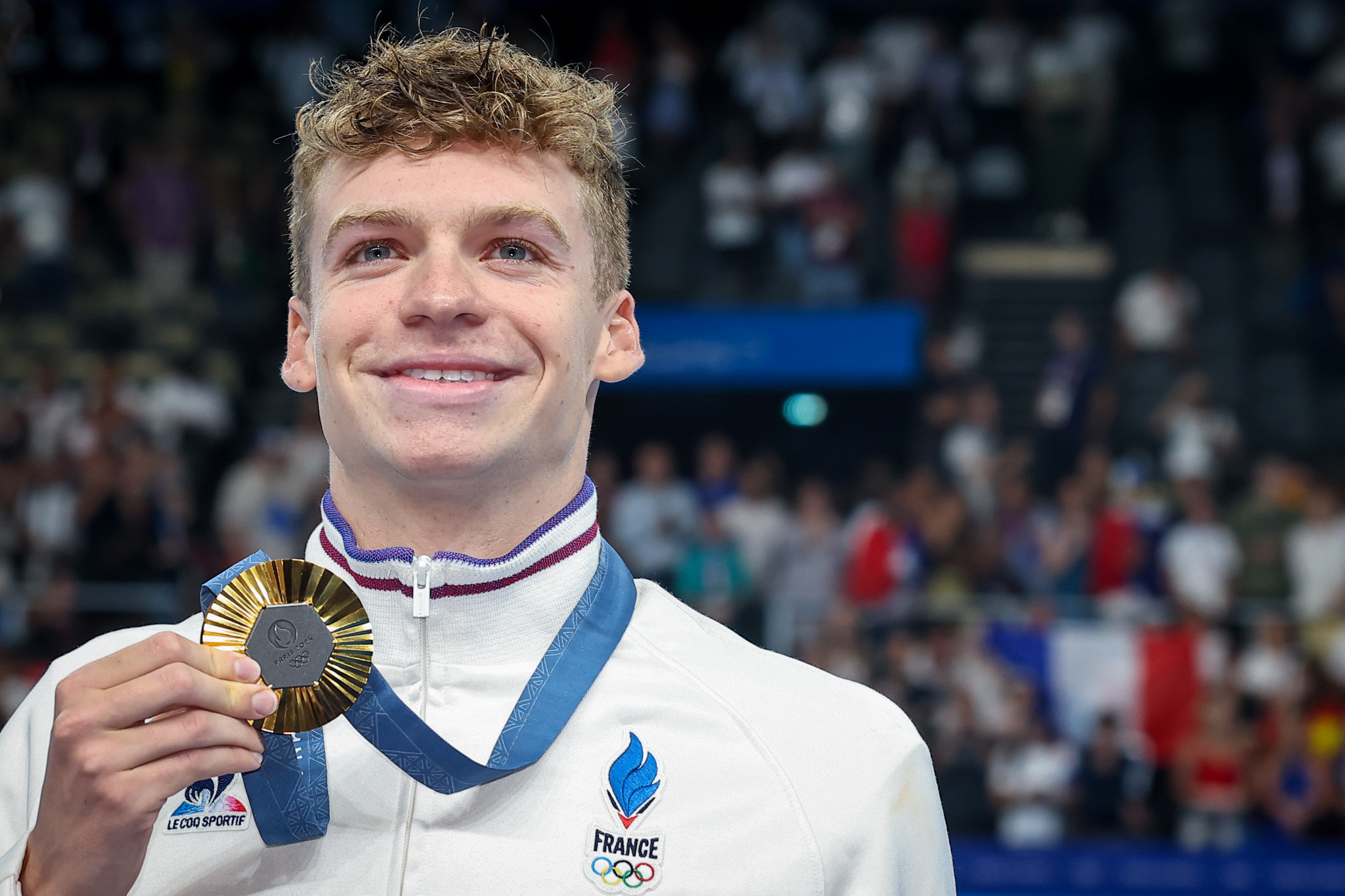 La France devrait encore pouvoir compter sur Léon Marchand, vainqueur de quatre médailles d'or lors des Jeux de Paris, aux JO 2028 à Los Angeles. LP/Frédéric Dugit