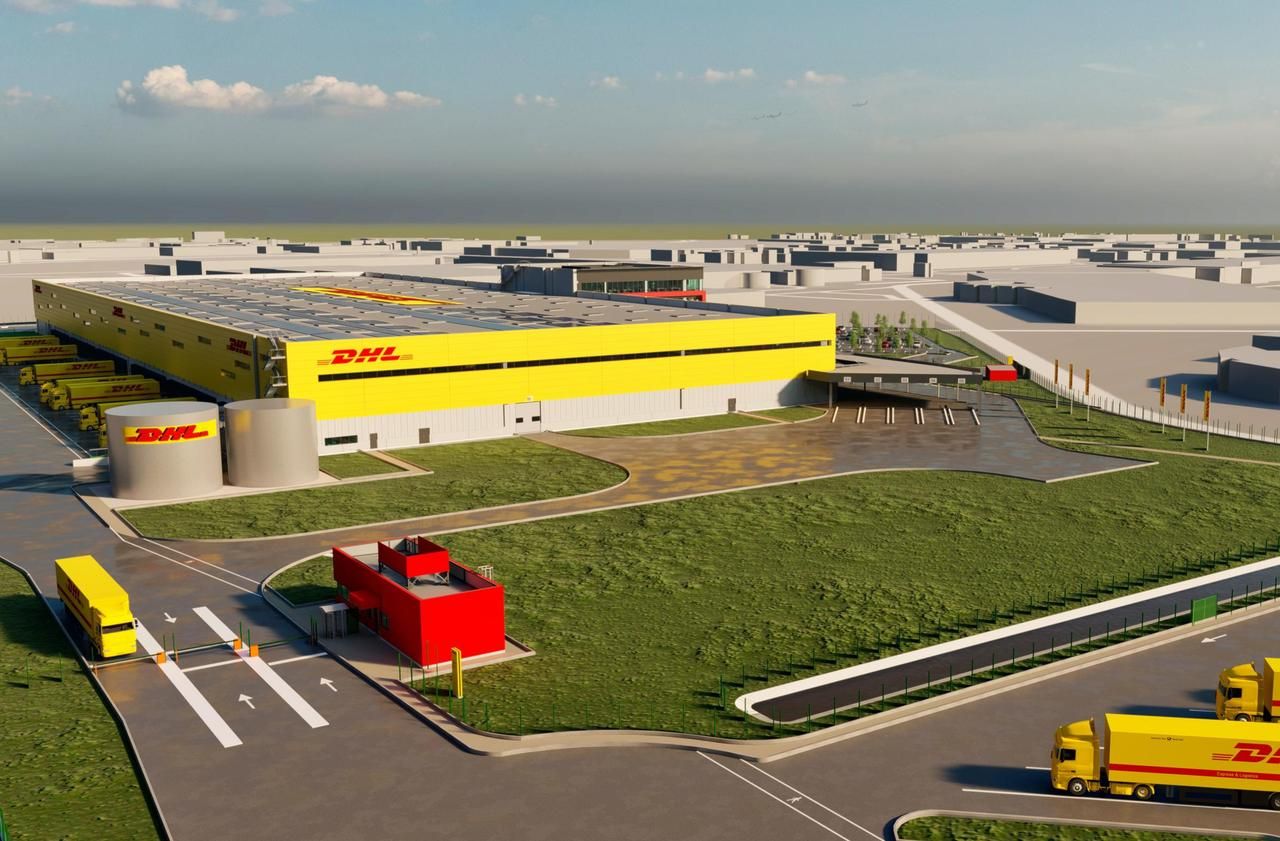 <b></b> Le futur hub géant de DHL sur la plateforme aéroportuaire de Roissy-Charles-de-Gaulle s’étalera sur 34 000 m2 et sera en capacité de trier jusqu’à 38 000 colis par heure.