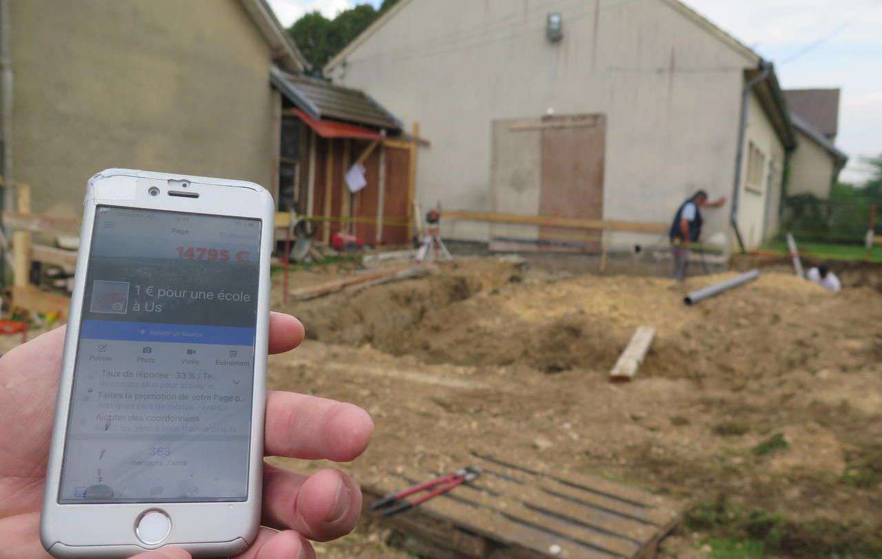 <b></b> Us, la semaine dernière. Le village a enfin pu lancer le chantier de l’école, en commençant par l’agrandissement de la cantine. Mais la collecte de dons continue sur Internet. (LP/Ma.P.)