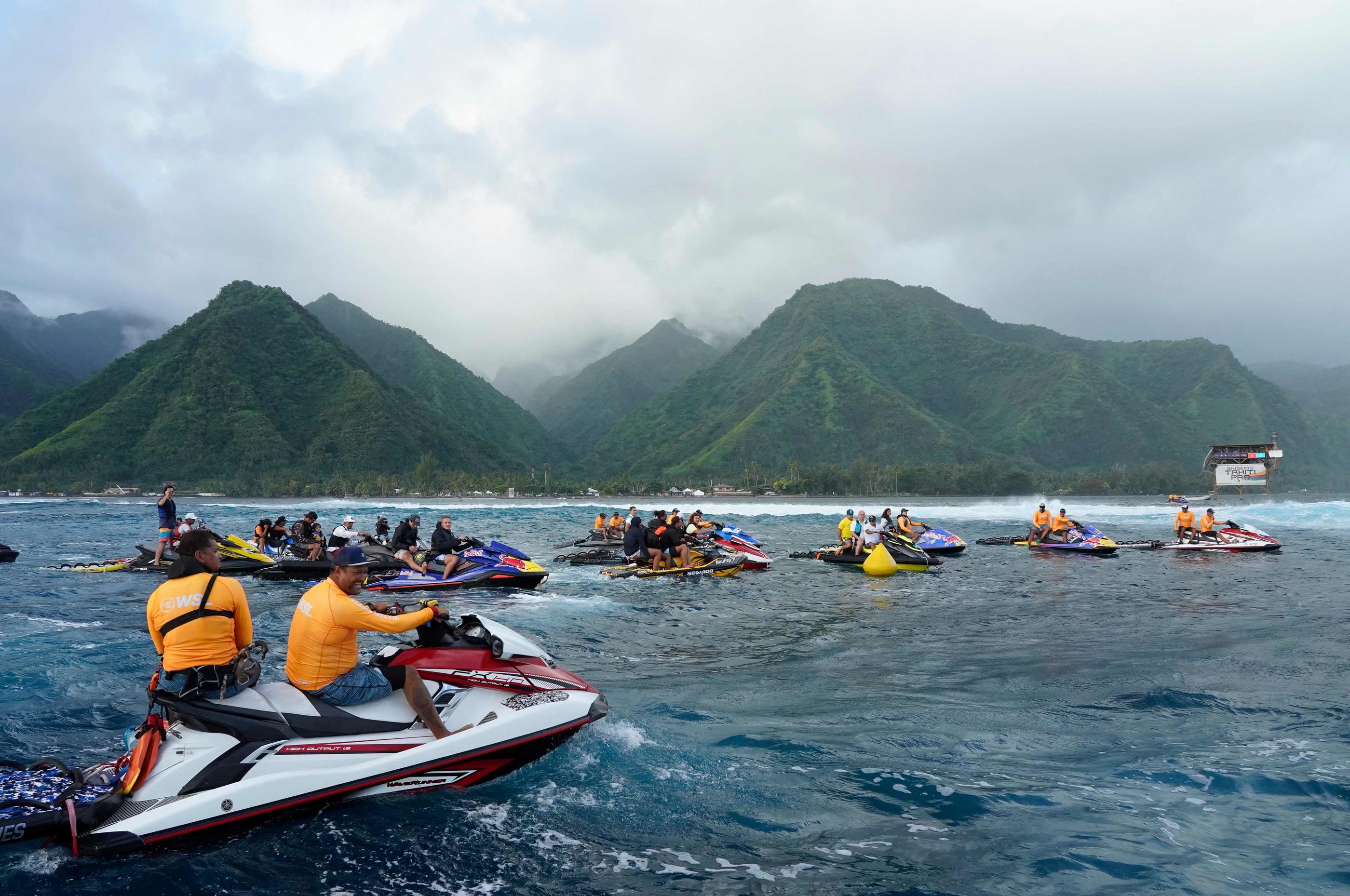 Une étape de World Surf League, le Tahiti Pro, sera organisé du 22 au 31 mai sur la vague de Teahupoo. La nouvelle tour des juges y sera utilisée pour la première fois. Jerome Brouillet/AFP