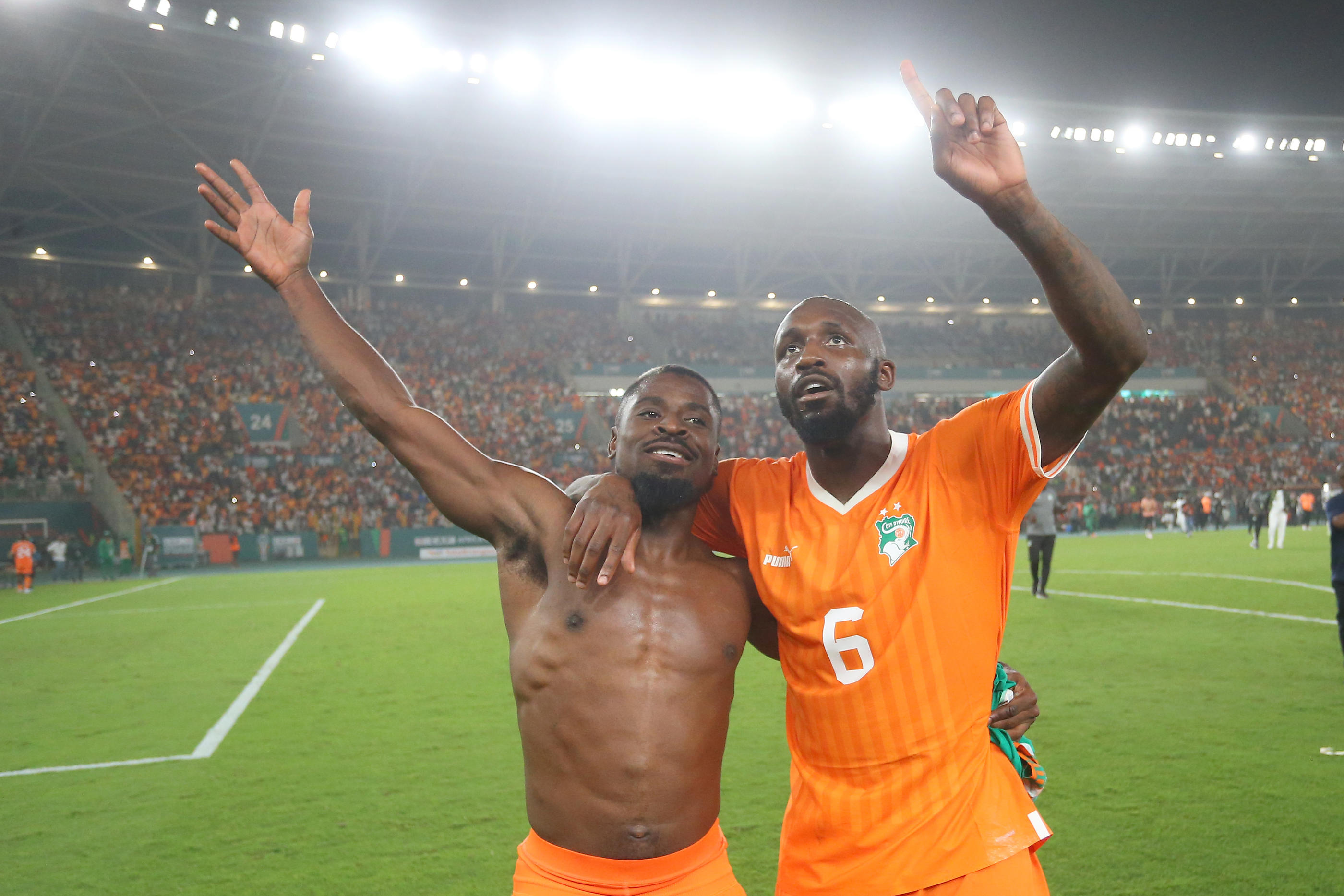 Les Ivoiriens Serge Aurier et Seko Fofana espèrent ne pas avoir à rééditer un nouvel exploit pour se hisser en finale de leur CAN, mercredi en demie face aux Congolais. Icon Sport