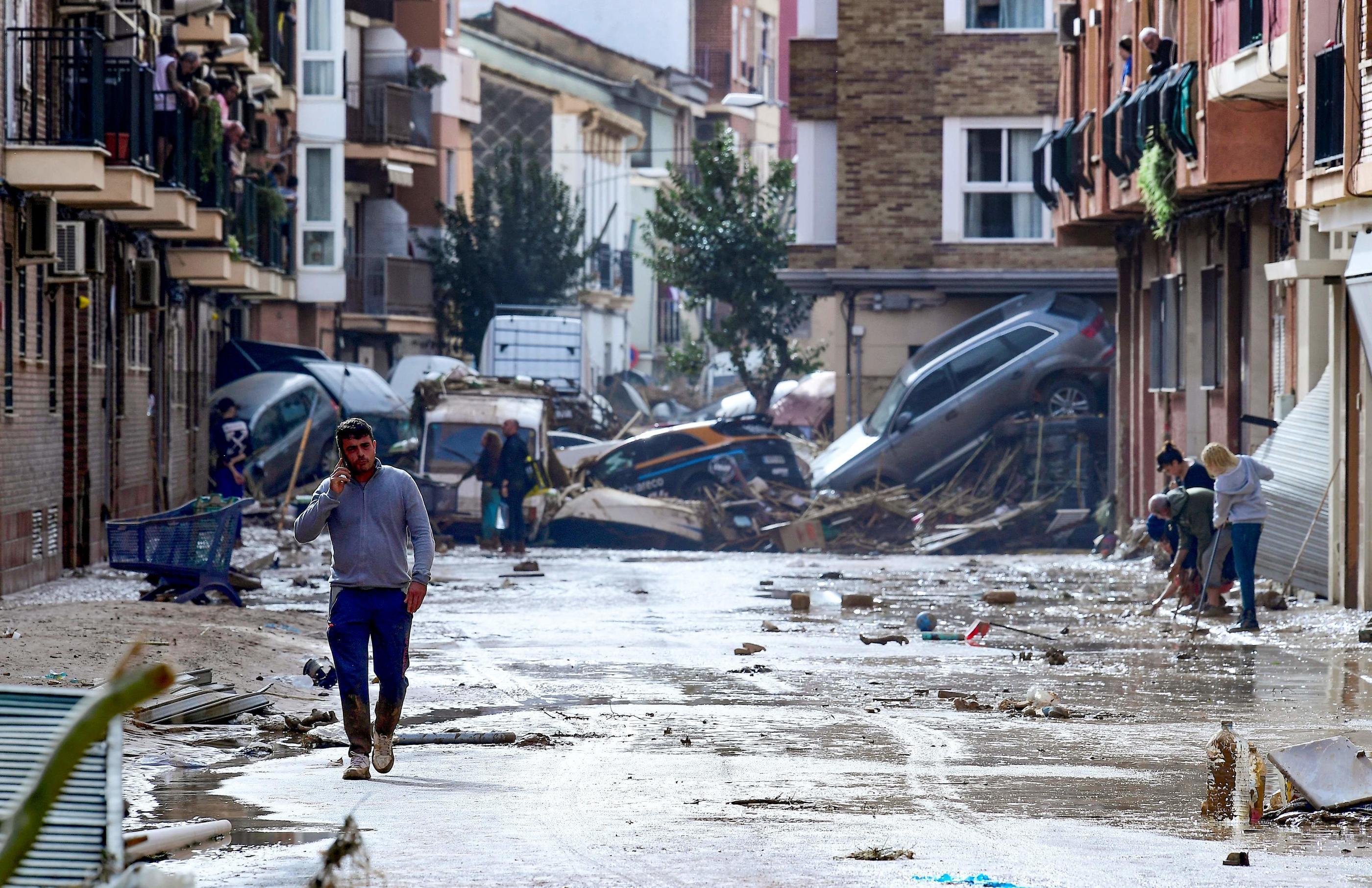 Les inondations ont causé de très gros dégâts dans la région de Valence. Au moins 95 personnes ont perdu la vie. AFP/José Jordan