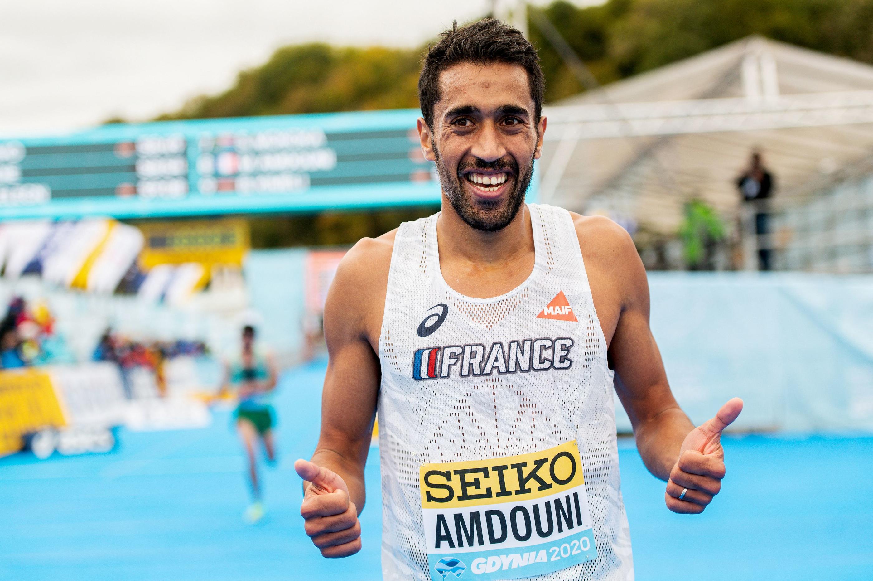 Morhad Amdouni avait déjà battu une première fois le record de France du marathon à Paris en 2022. AFP