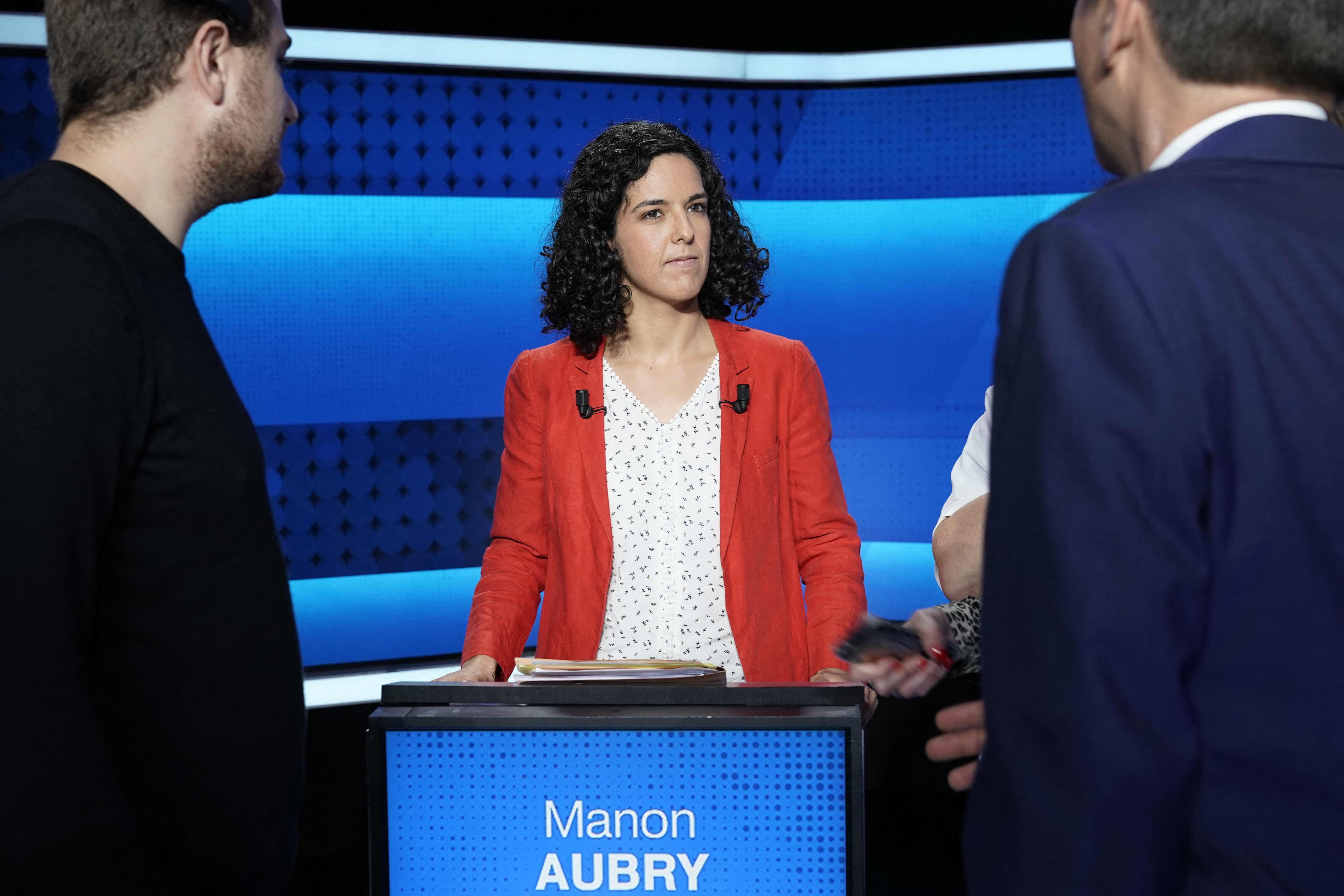 L'Insoumise Manon Aubry, ici le 22 mai 2019 sur France 2, prévoit de repartir en campagne à la mi-mars, faute de liste unique de la Nupes. AFP/Lionel Bonaventure