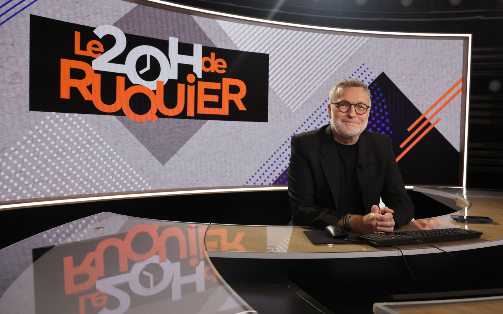 Laurent Ruquier, à Paris, le 1er septembre 2023, sur le plateau de sa nouvelle émission « Le 20H de Ruquier » diffusée sur BFMTV. LP/Philippe de Poulpiquet