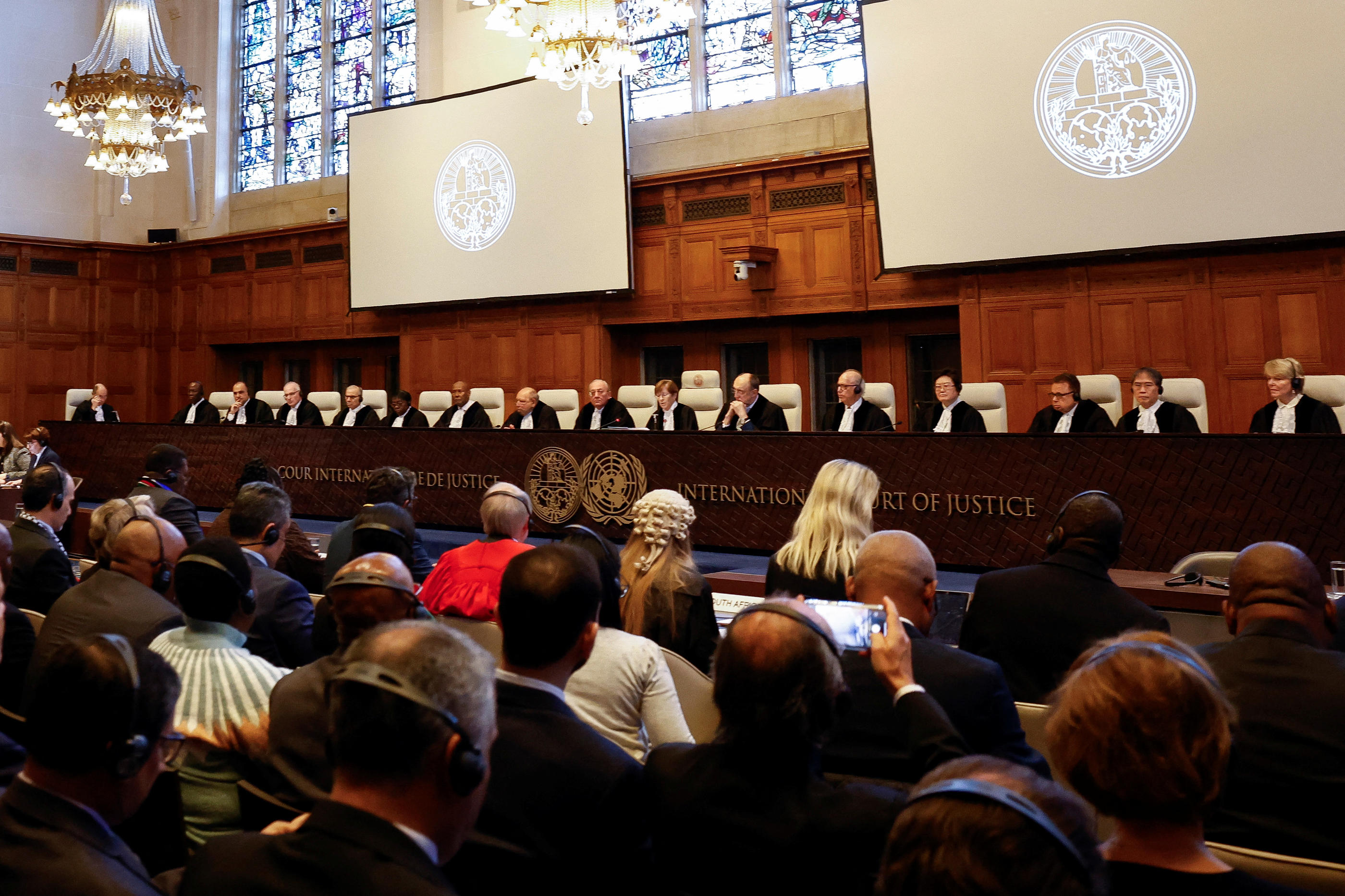 A la Cour internationale de Justice (CIJ)  à La Haye, Pays-Bas,  photographiée le 26 janvier. REUTERS/Piroschka van de Wouw