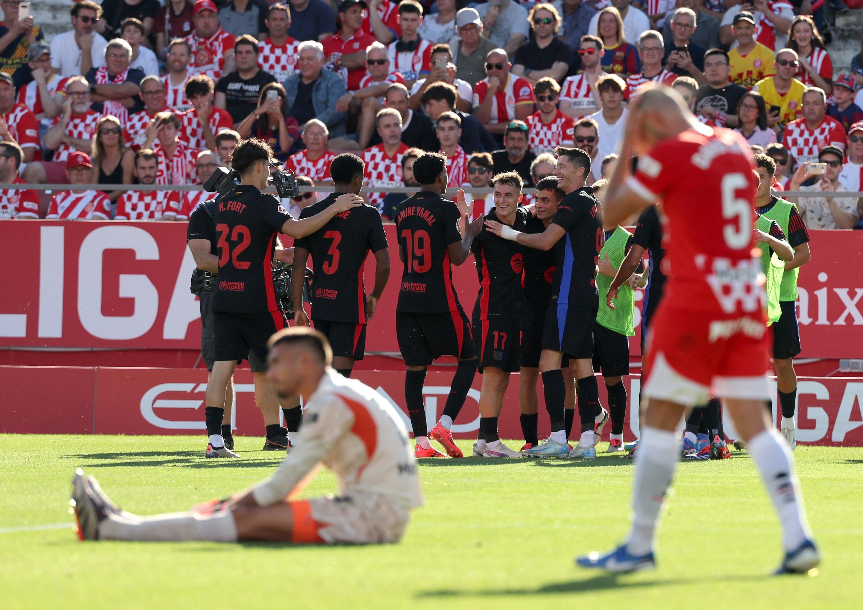 Gérone a explosé face aux inspirations de l'attaque du Barça. (Photo by LLUIS GENE / AFP)