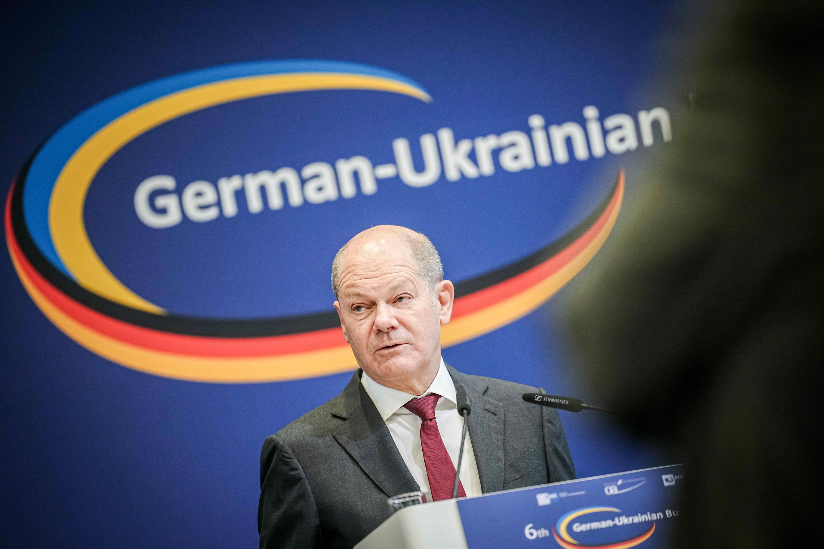 Olaf Scholz, le chancelier allemand a rappelé que le soutien à l'Ukraine était toujours entier malgré l'aide apportée à Israël. PictureAlliance / Icon Sport