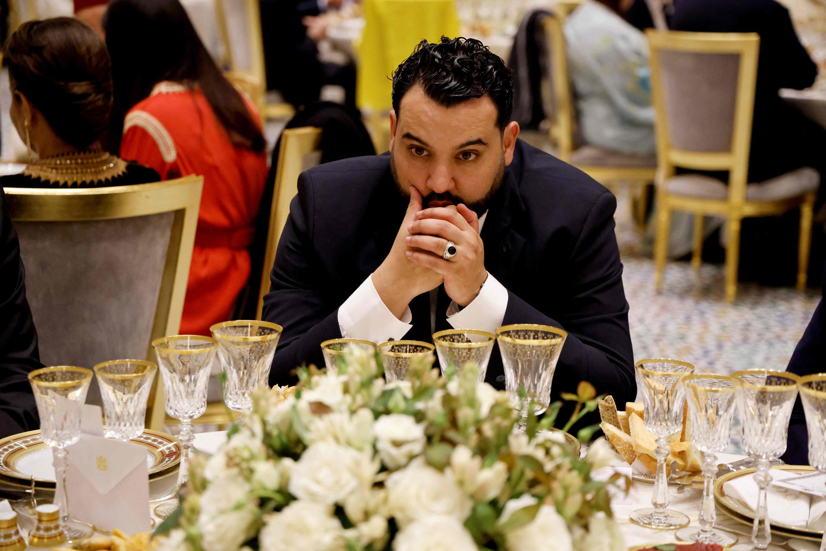 Rabat (Maroc), le 29 octobre. Yassine Belattar au Palais Royal lors de la visite d'État d'Emmanuel Macron. AFP/Ludovic Marin