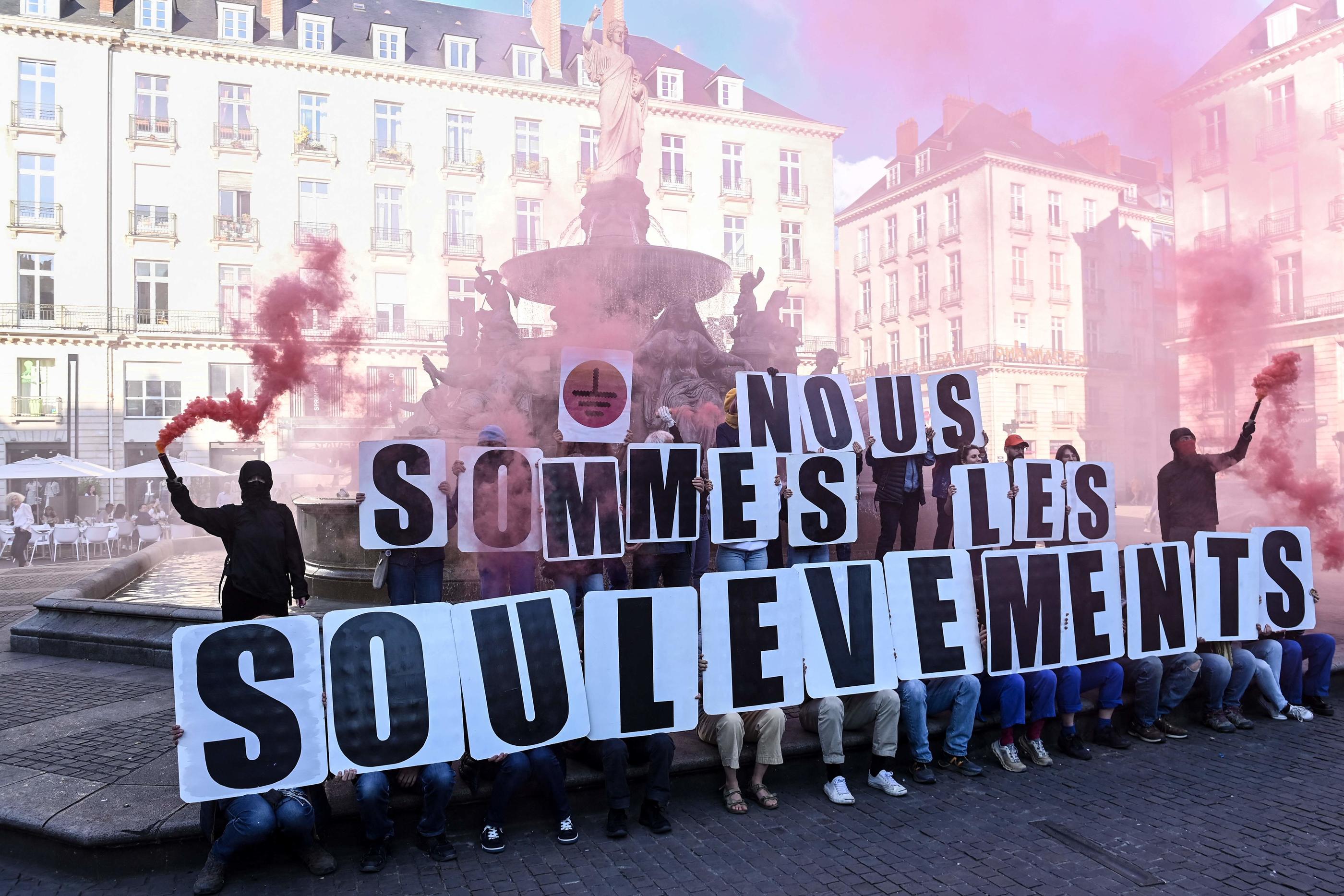 La manifestation était organisée à l'initiative de plusieurs organisations, dont les Soulèvements de la terre. Ici à Nantes, le 19 avril 2023. (illustration) AFP/Sébastien Salom-Gomis