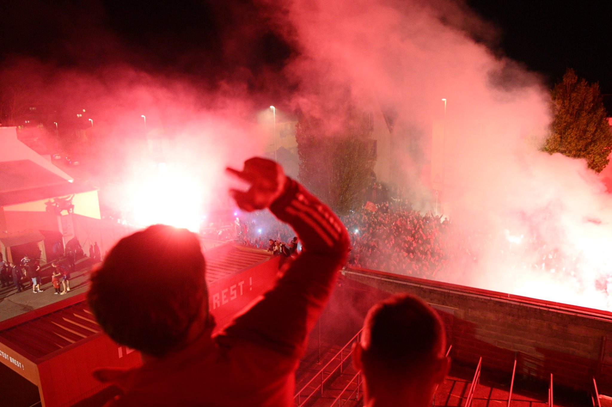 La joie des Brestois et de leurs supporters. Photo X/@Stade Brestois 29