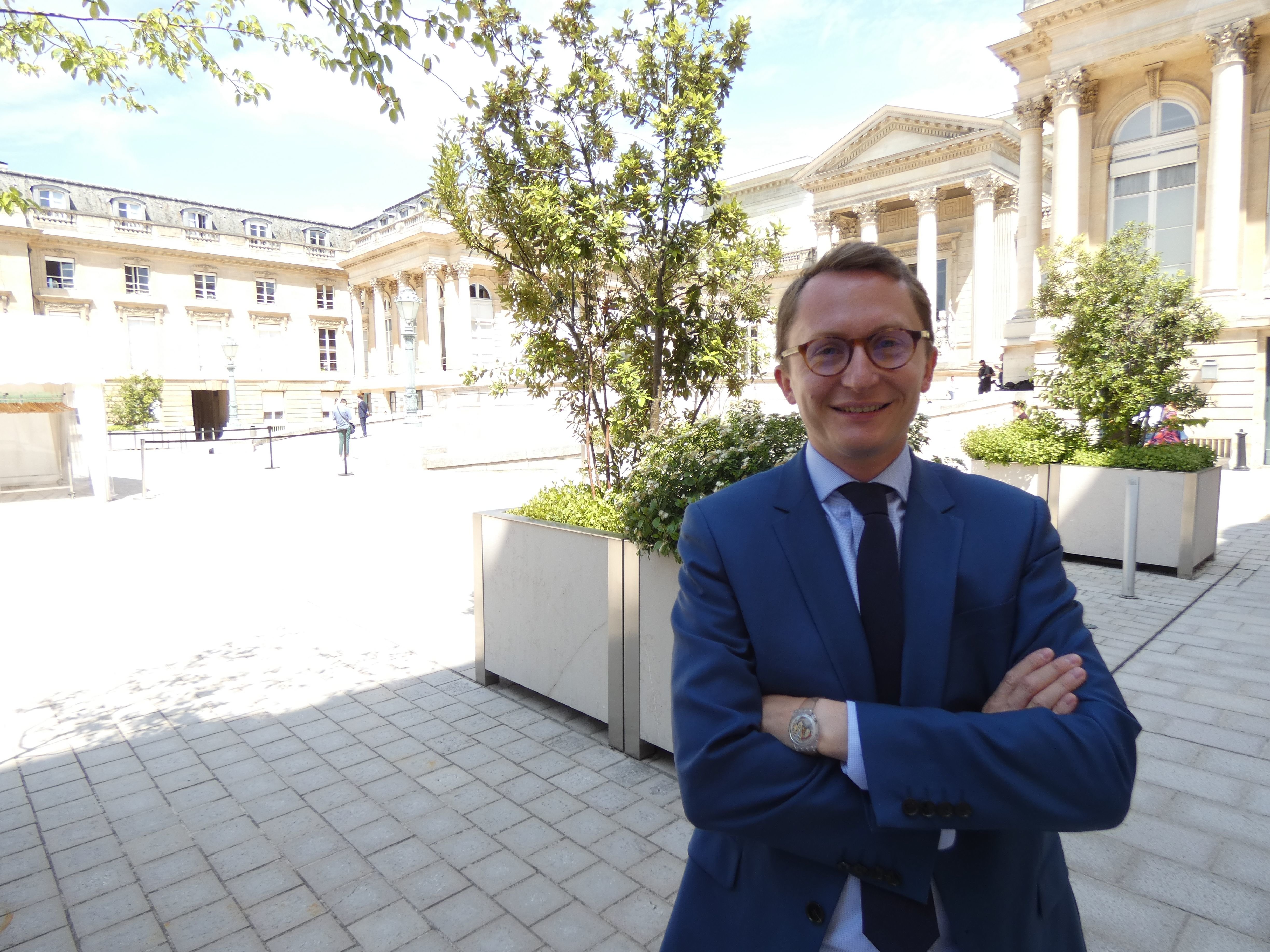 Paris, le 21 juin 2022. Paul Midy, élu député de la 5e circonscription de l'Essonne, se dit "satisfait" de la décision du conseil constitutionnel qui a rejeté un recours contre son élection en juin 2022. LP/C.CH.