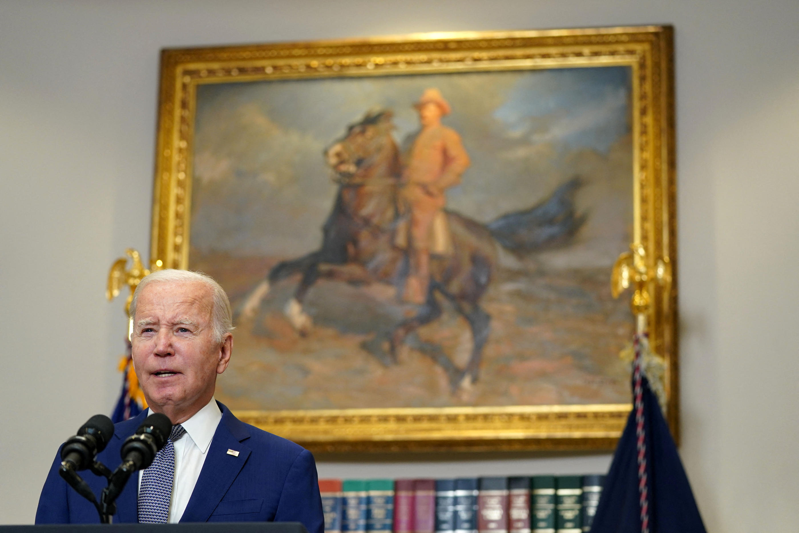 Joe Biden, lors de sa prise de parole ce dimanche 1er octobre 2023. REUTERS/Bonnie Cash