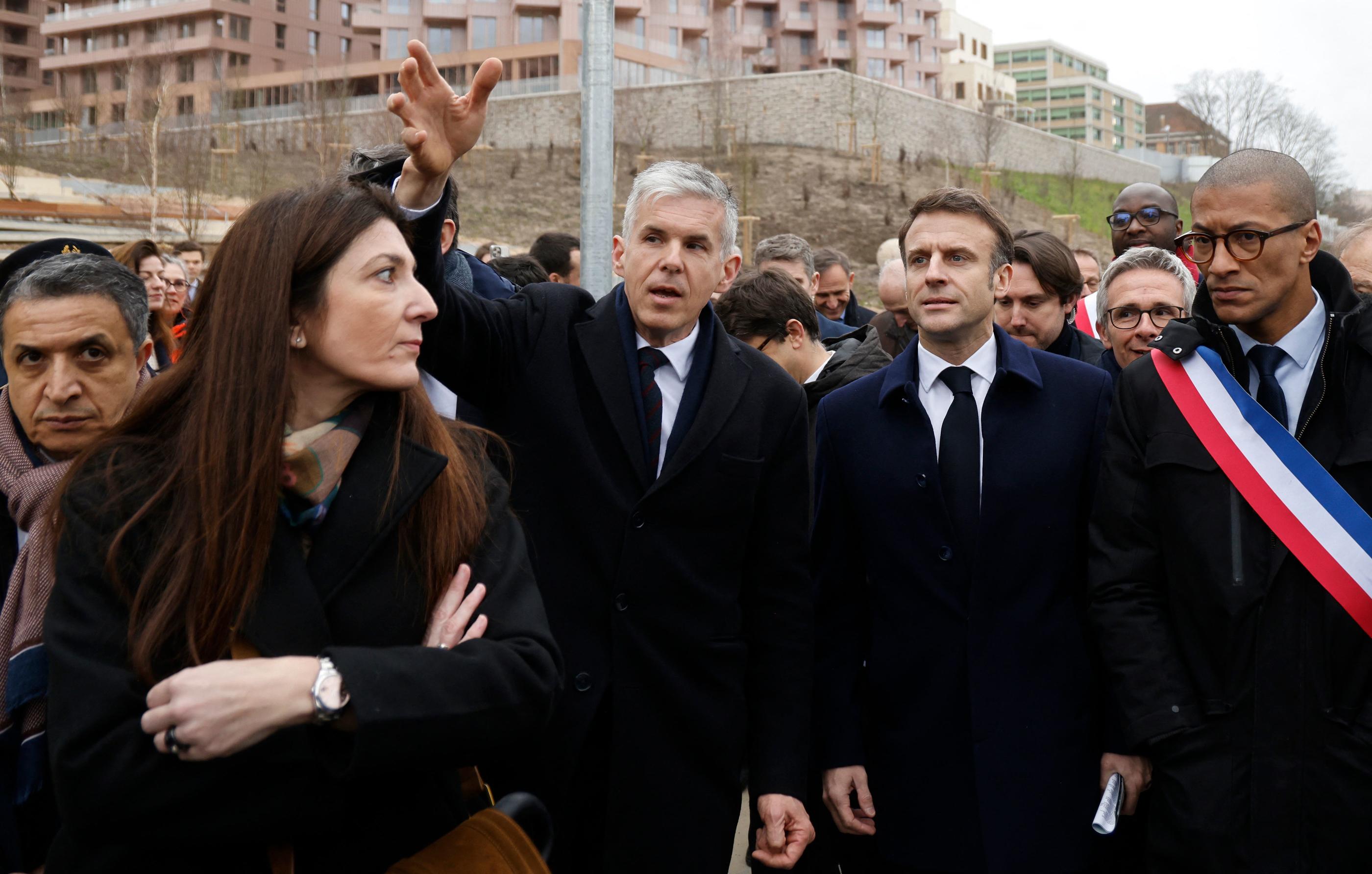 Emmanuel Macron était présent pour l'inauguration du village olympique. (Photo Ludovic MARIN / POOL / AFP)