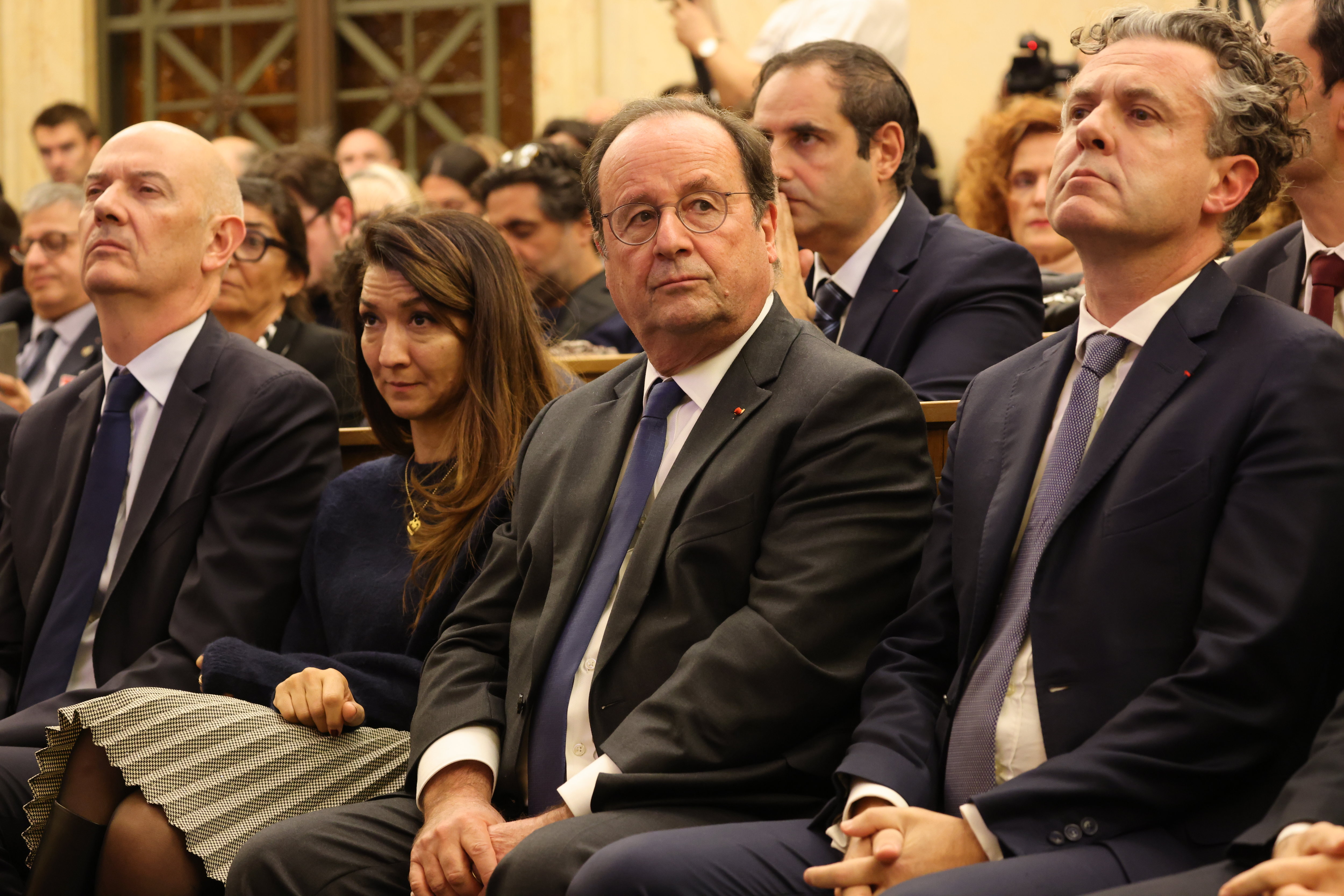 L’ancien président de la République François Hollande était invité au rassemblement de « solidarité envers les otages des terroristes du Hamas » initié par le média Radio J. LP/Olivier Lejeune
