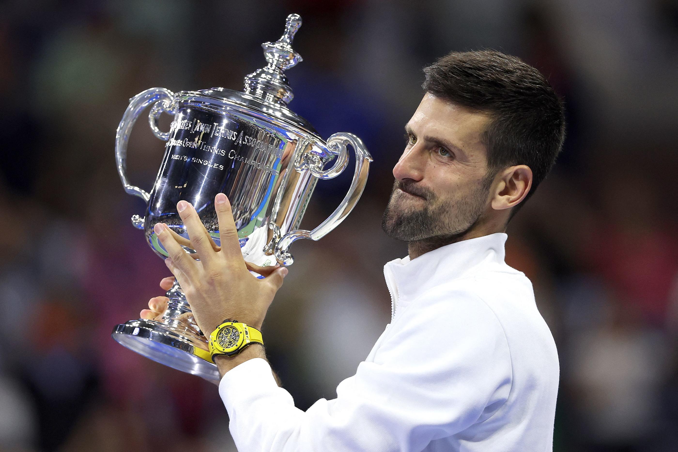 New York, ce 10 septembre.  « J’ai commencé à penser à ce record il y a trois ou quatre ans, a reconnu Novak Djokovic. Cela représente tellement pour moi. » GETTY IMAGES NORTH AMERICA / Getty Images via AFP