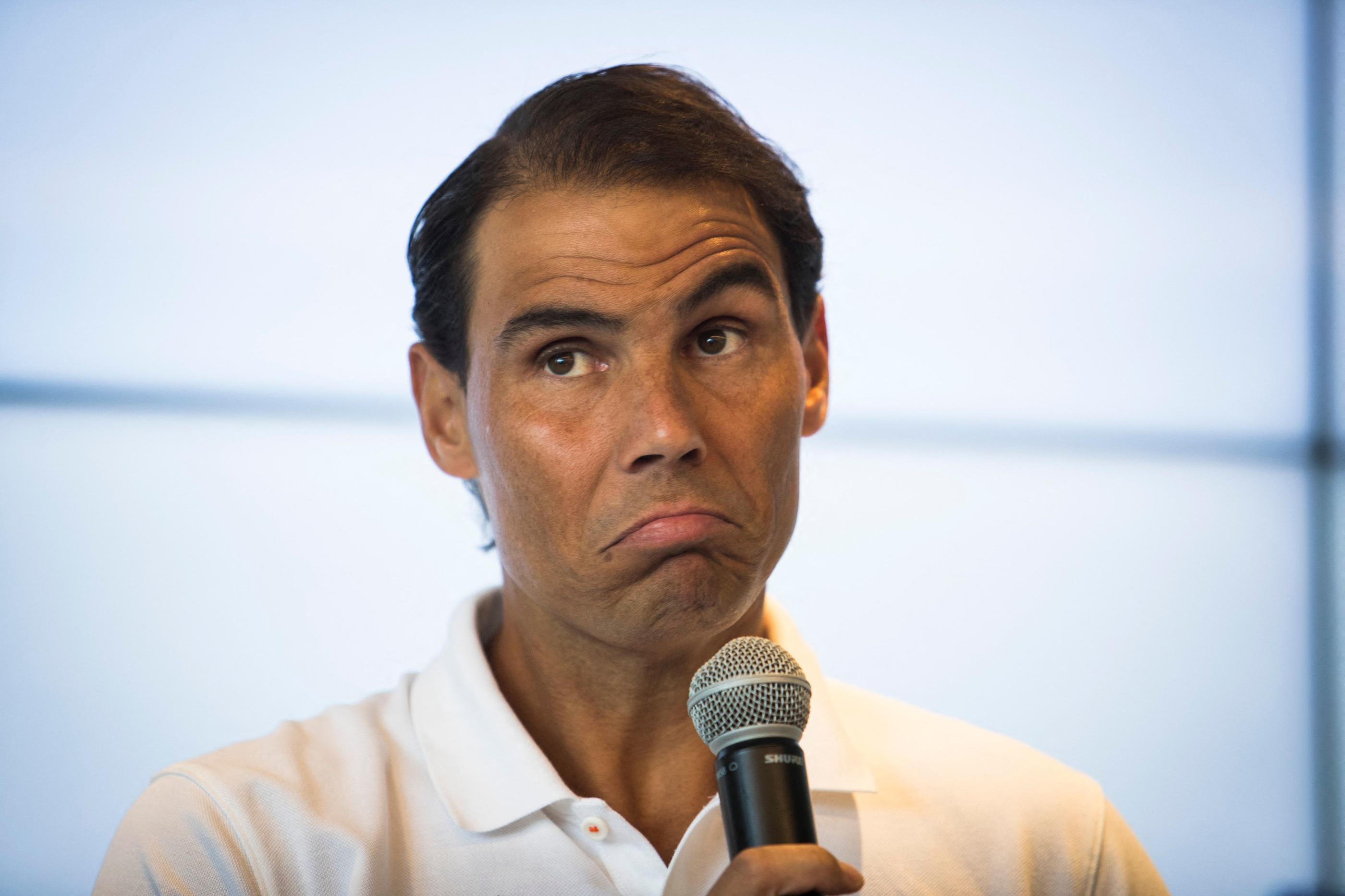 Rafael Nadal est apparu dubitatif jeudi en conférence de presse. AFP/Jaime Reina