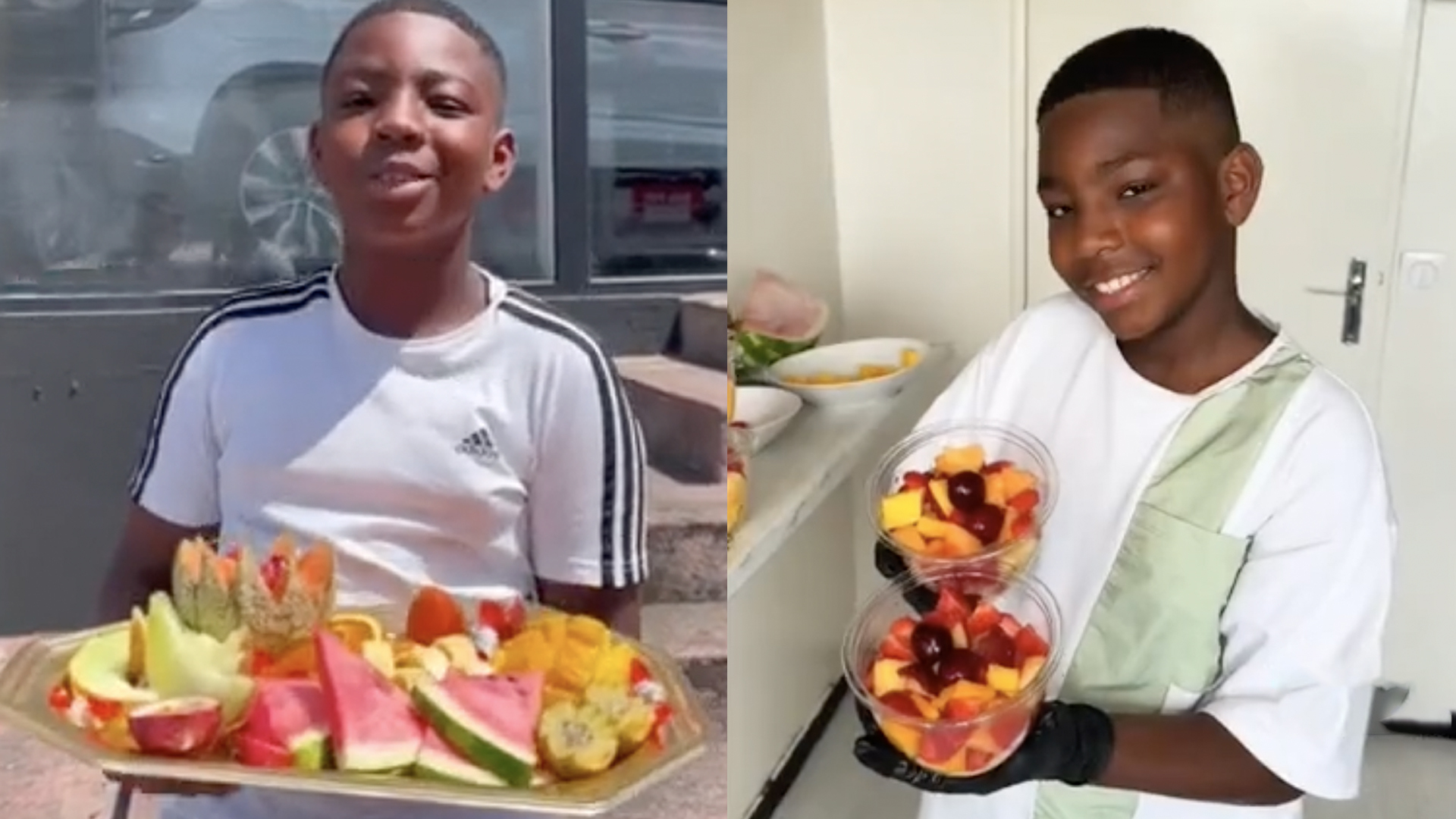 Avant de partir en vacances d'été, Wassim, 12 ans a décidé de vendre des plateaux de fruits et des sirops à Bondy