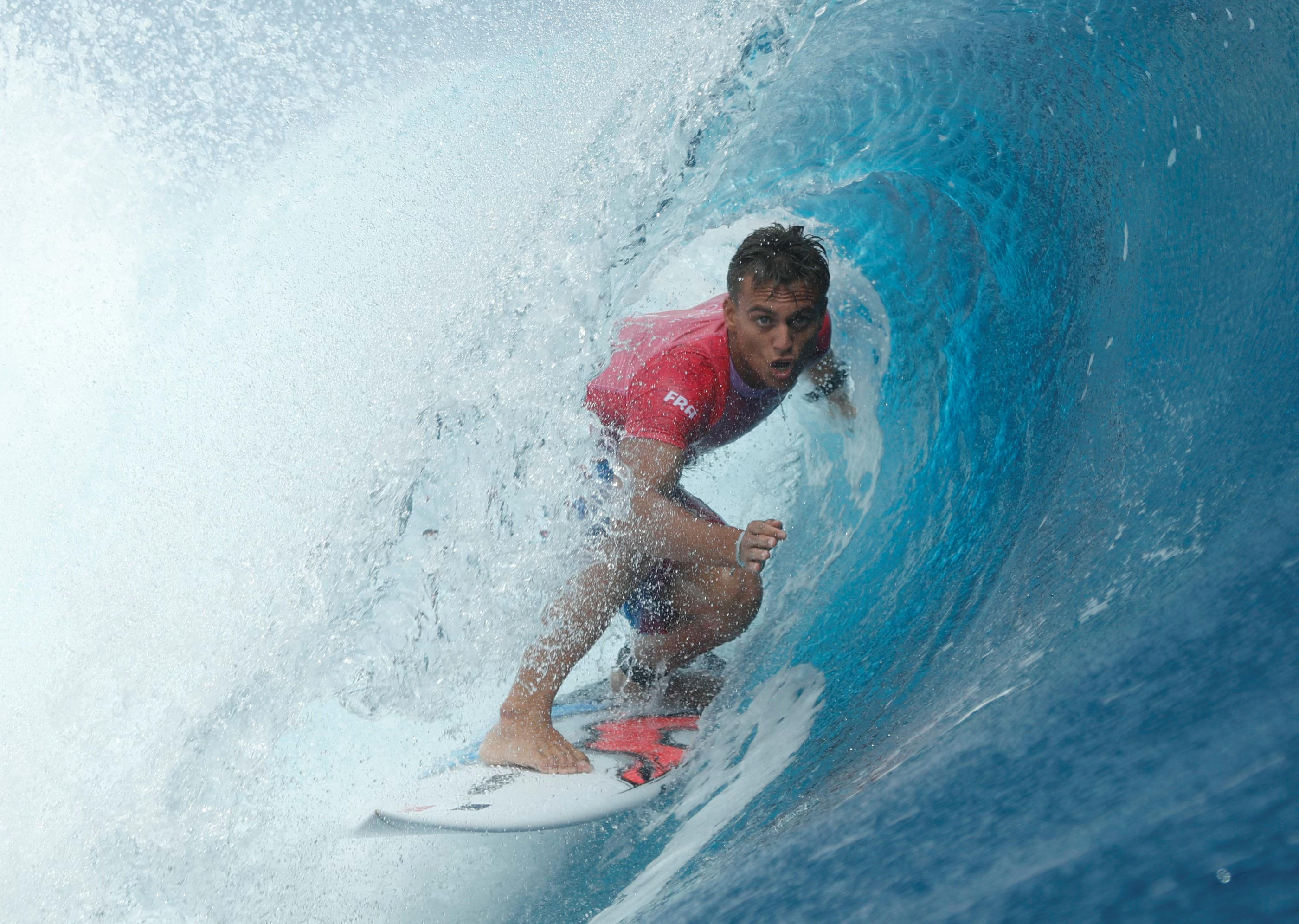 Kauli Vaast est en demi-finale du tournoi de surf. Reuters/Ben Thouard