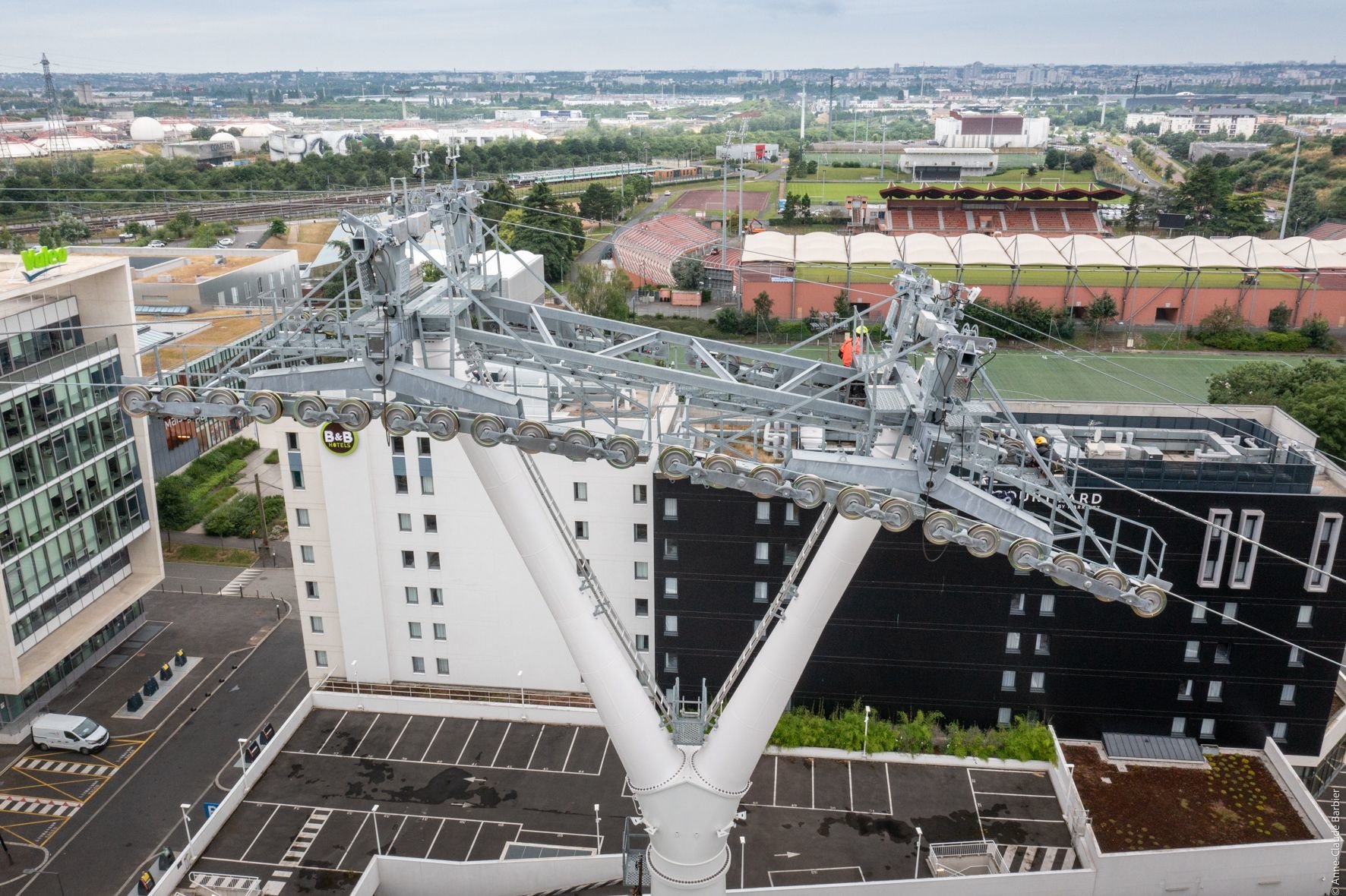 Créteil, Pointe-du-Lac. En un peu plus de six semaines, un premier câble a été posé sur 3 600 m aller-retour. IDFM/Anne-Claude Barbier