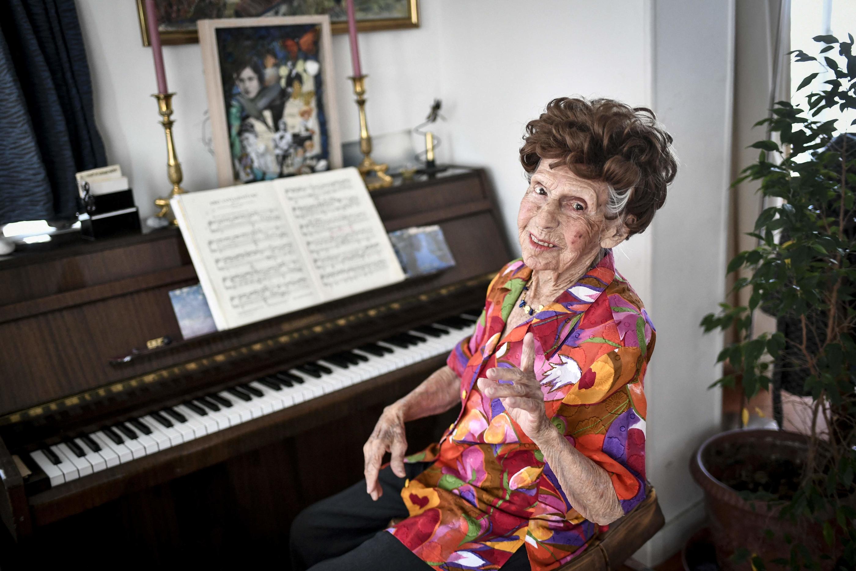 Pianiste depuis l'âge de 5 ans, Colette Maze est décédée à l'âge de 109 ans. AFP/ Stéphane De Sakutin