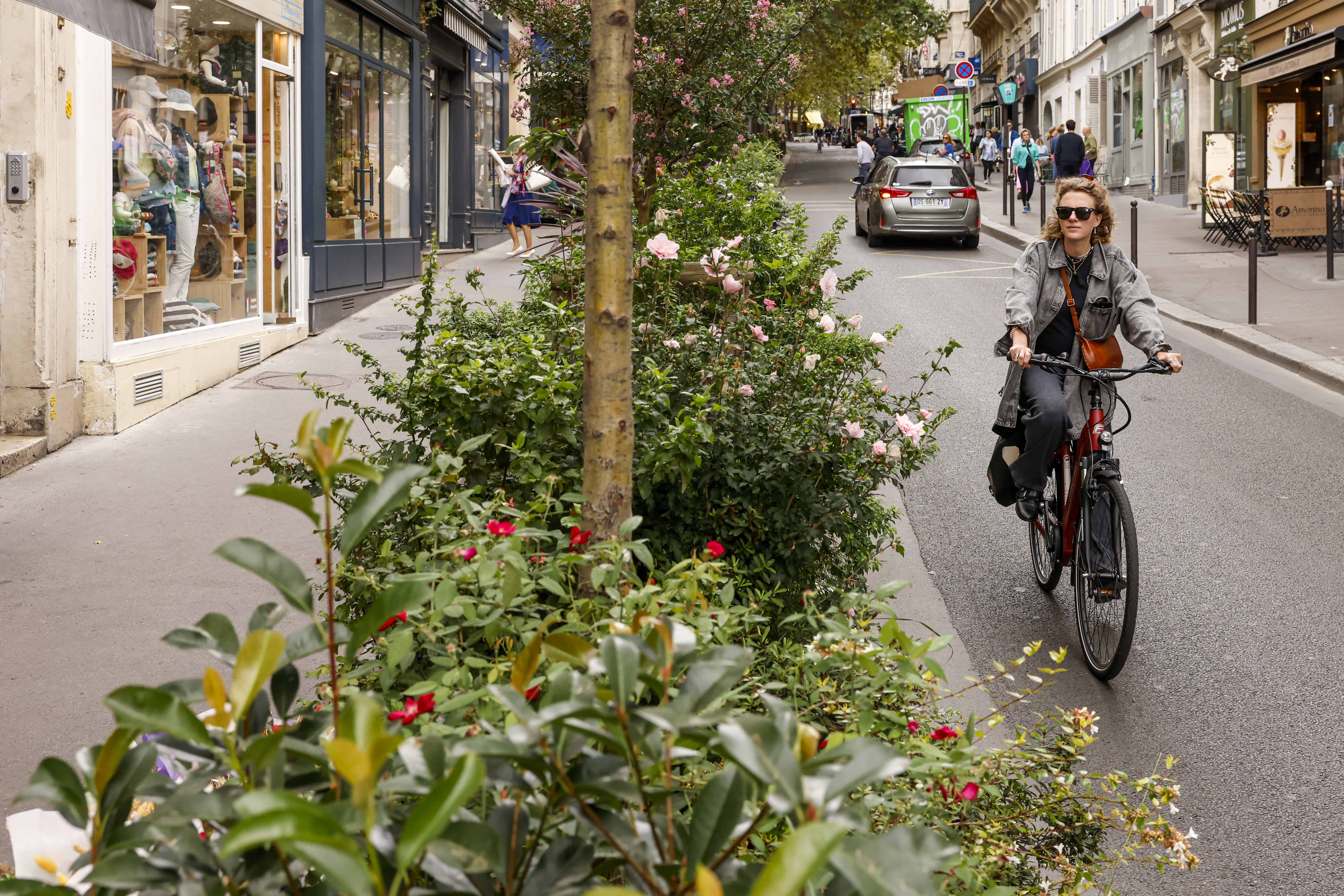 De nombreux habitants avaient soumis au budget participatif la végétalisation des rues (ici la rue des Martyrs, dans le IXe arrondissement) et des bâtiments publics, notamment pour appréhender les dérèglements climatiques. LP/Olivier Corsan